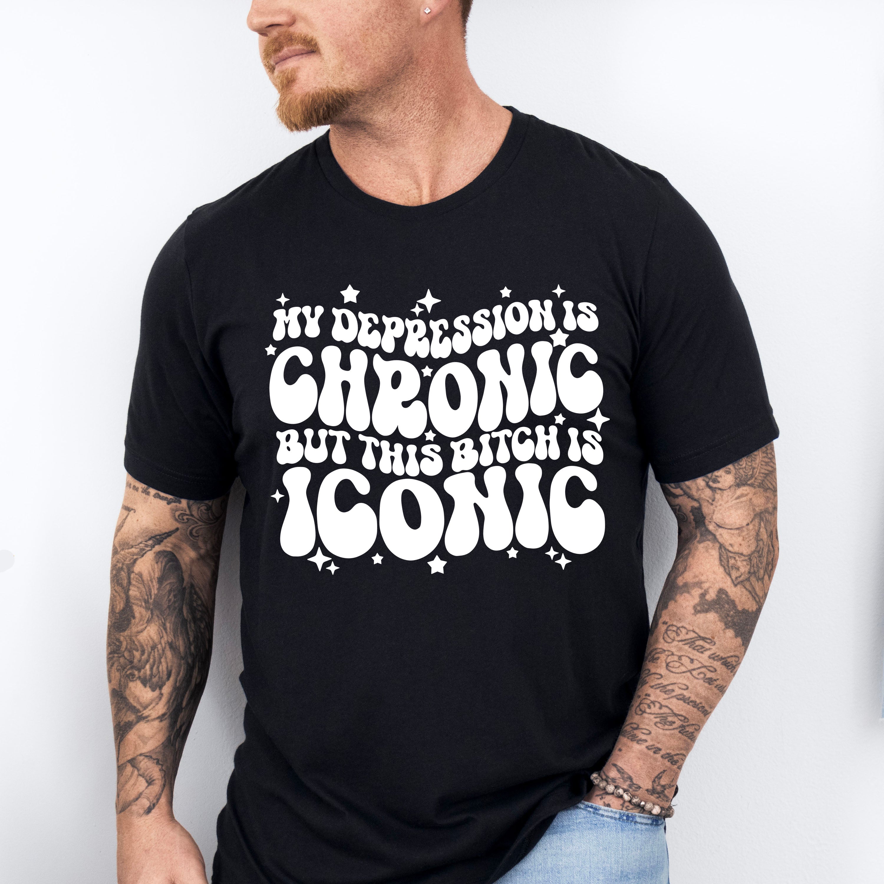 My Depression Is Chronic Mental Health Theme Unisex Crewneck T-Shirt Sweatshirt Hoodie