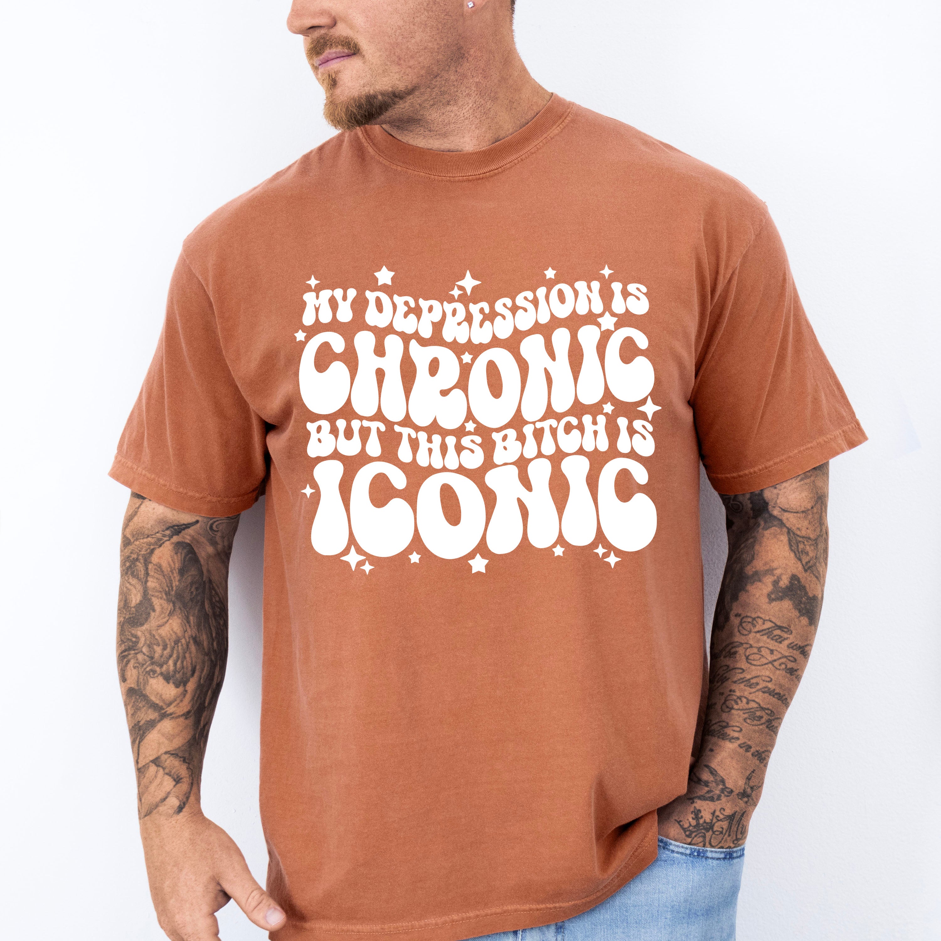 My Depression Is Chronic Mental Health Theme Unisex Crewneck T-Shirt Sweatshirt Hoodie