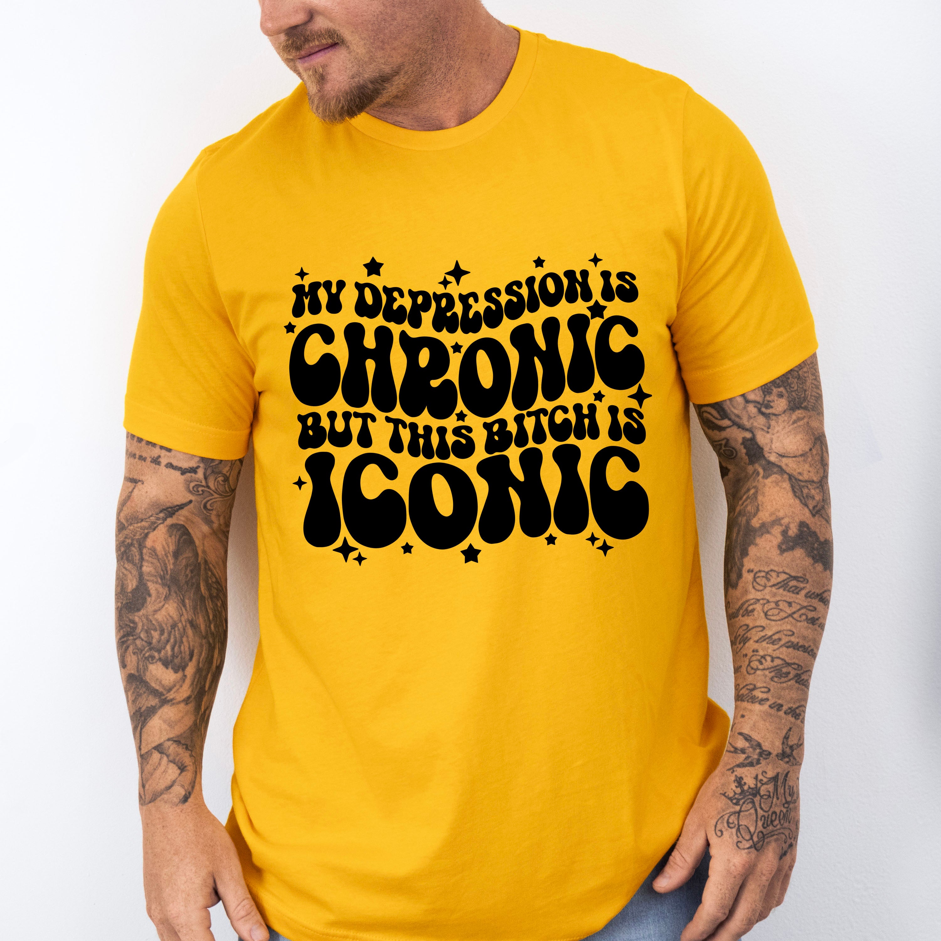 My Depression Is Chronic Mental Health Theme Unisex Crewneck T-Shirt Sweatshirt Hoodie