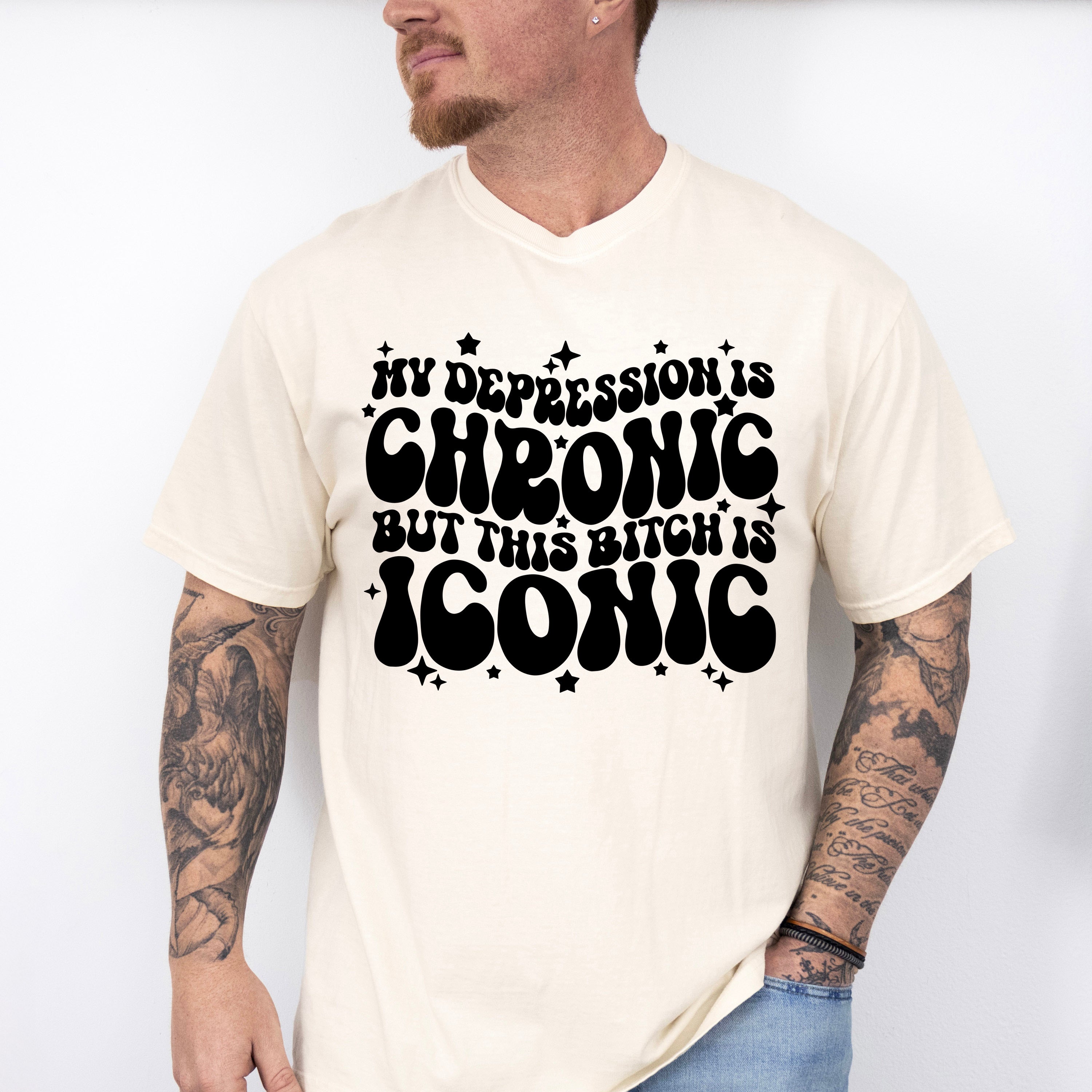 My Depression Is Chronic Mental Health Theme Unisex Crewneck T-Shirt Sweatshirt Hoodie