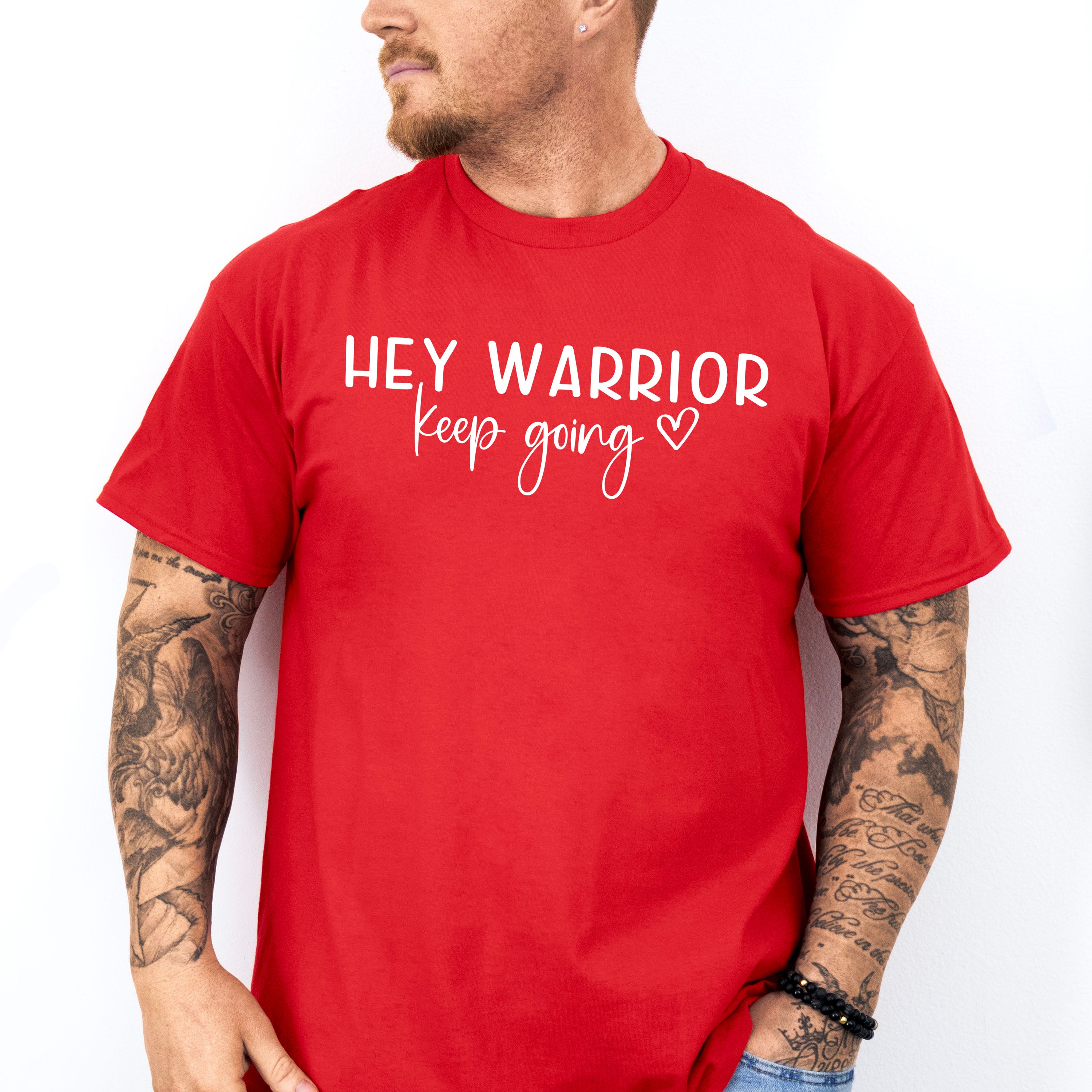 Hey Warrior! Mental Health Theme Unisex Crewneck T-Shirt Sweatshirt Hoodie