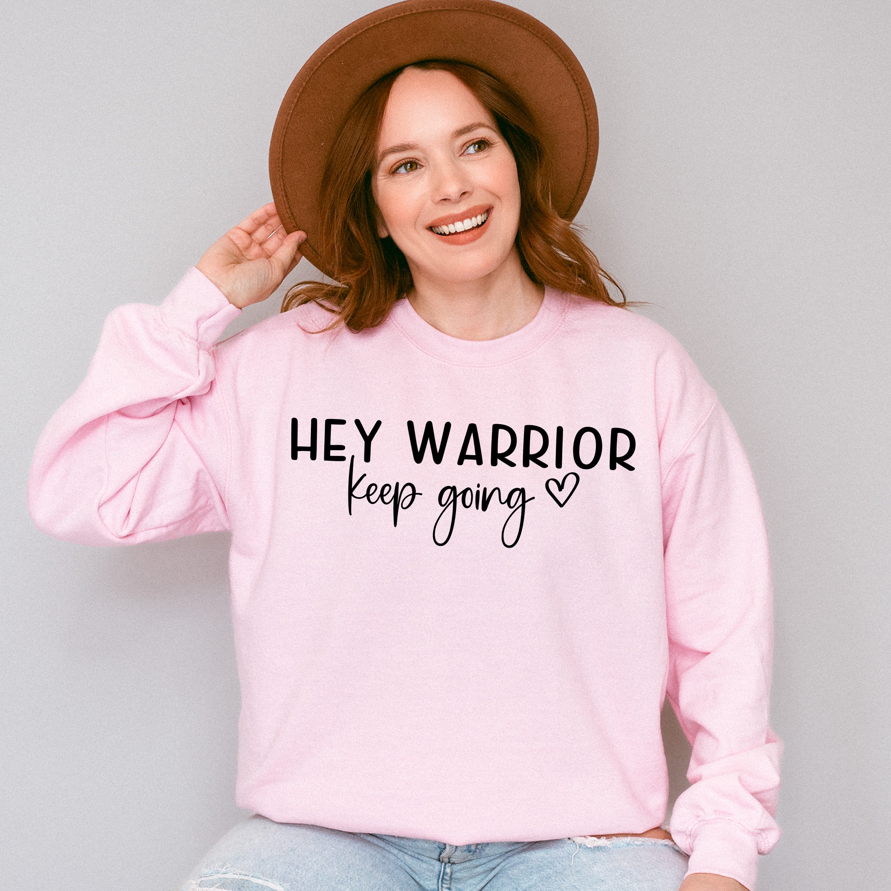 Hey Warrior! Mental Health Theme Unisex Crewneck T-Shirt Sweatshirt Hoodie