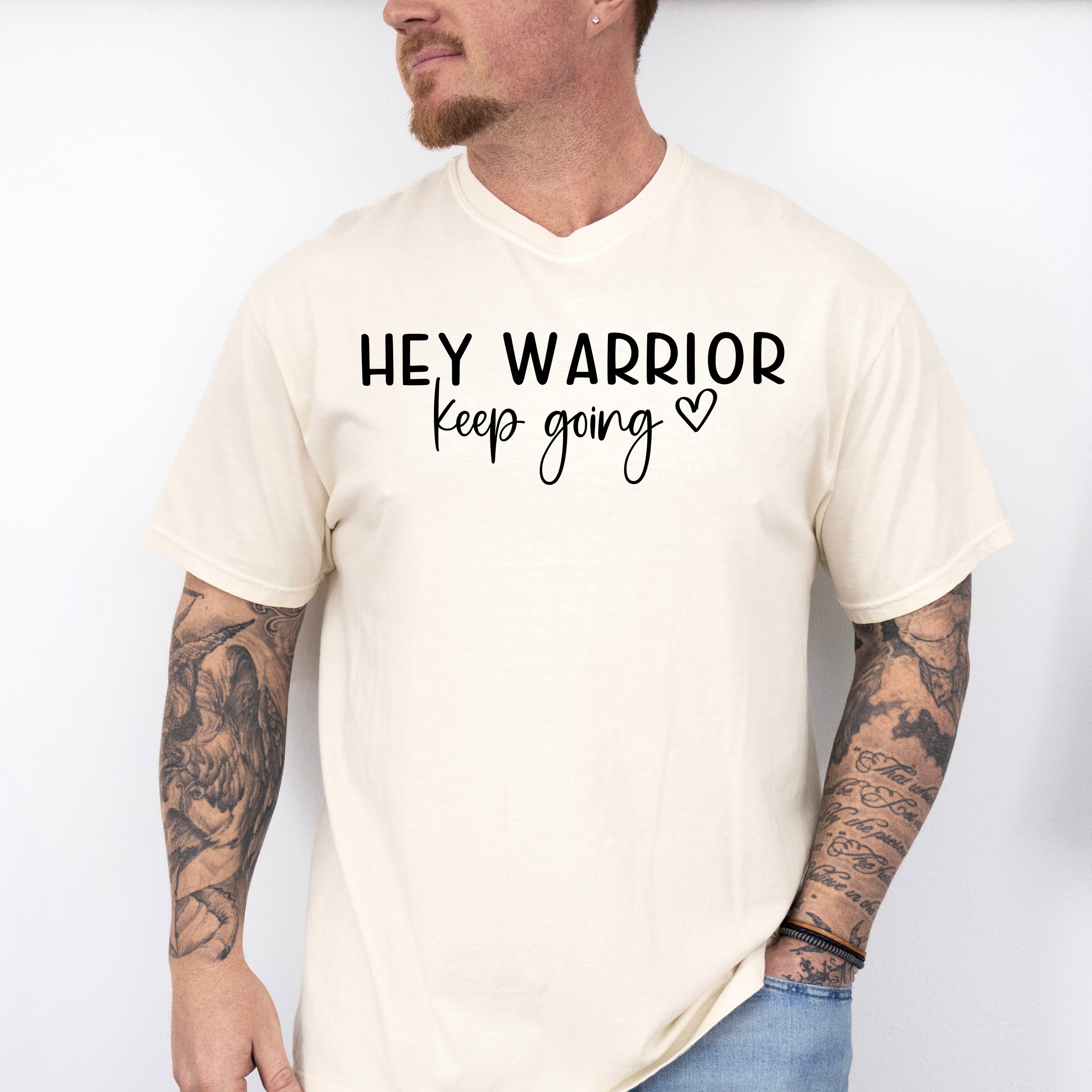 Hey Warrior! Mental Health Theme Unisex Crewneck T-Shirt Sweatshirt Hoodie