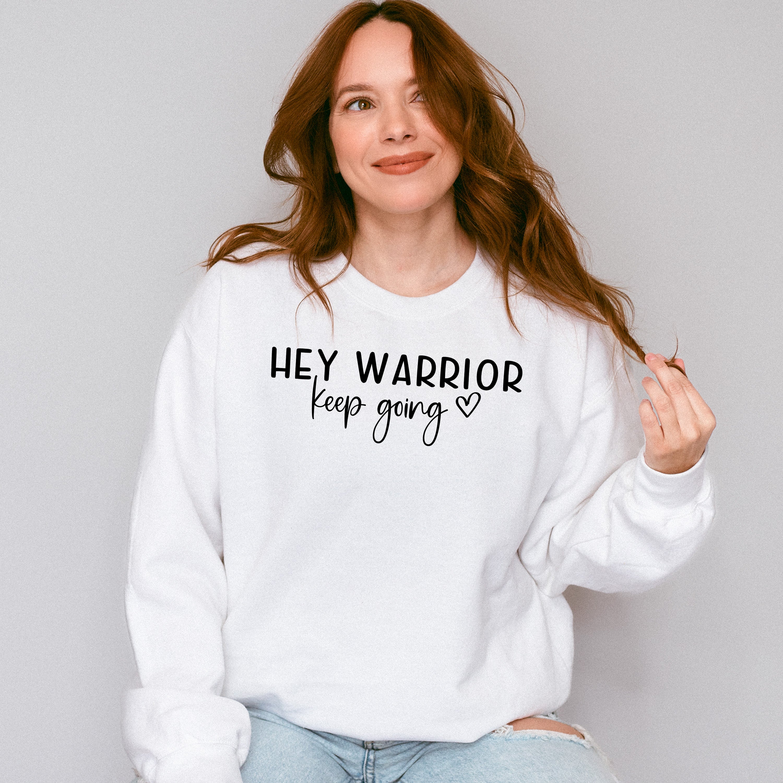 Hey Warrior! Mental Health Theme Unisex Crewneck T-Shirt Sweatshirt Hoodie