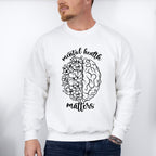 Brain Flowers Mental Health Theme Unisex Crewneck T-Shirt Sweatshirt Hoodie