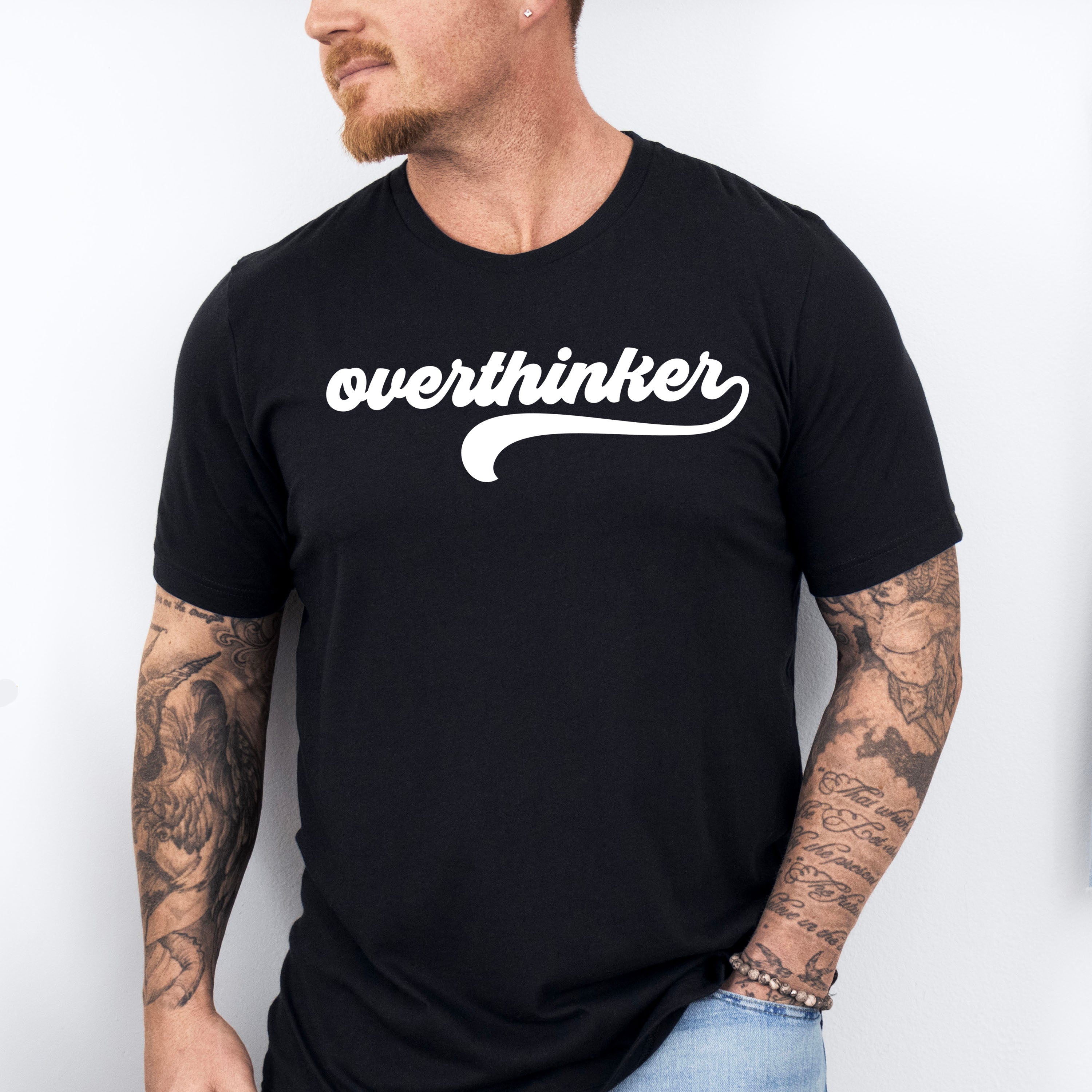Overthinker Mental Health Theme Unisex Crewneck T-Shirt Sweatshirt Hoodie