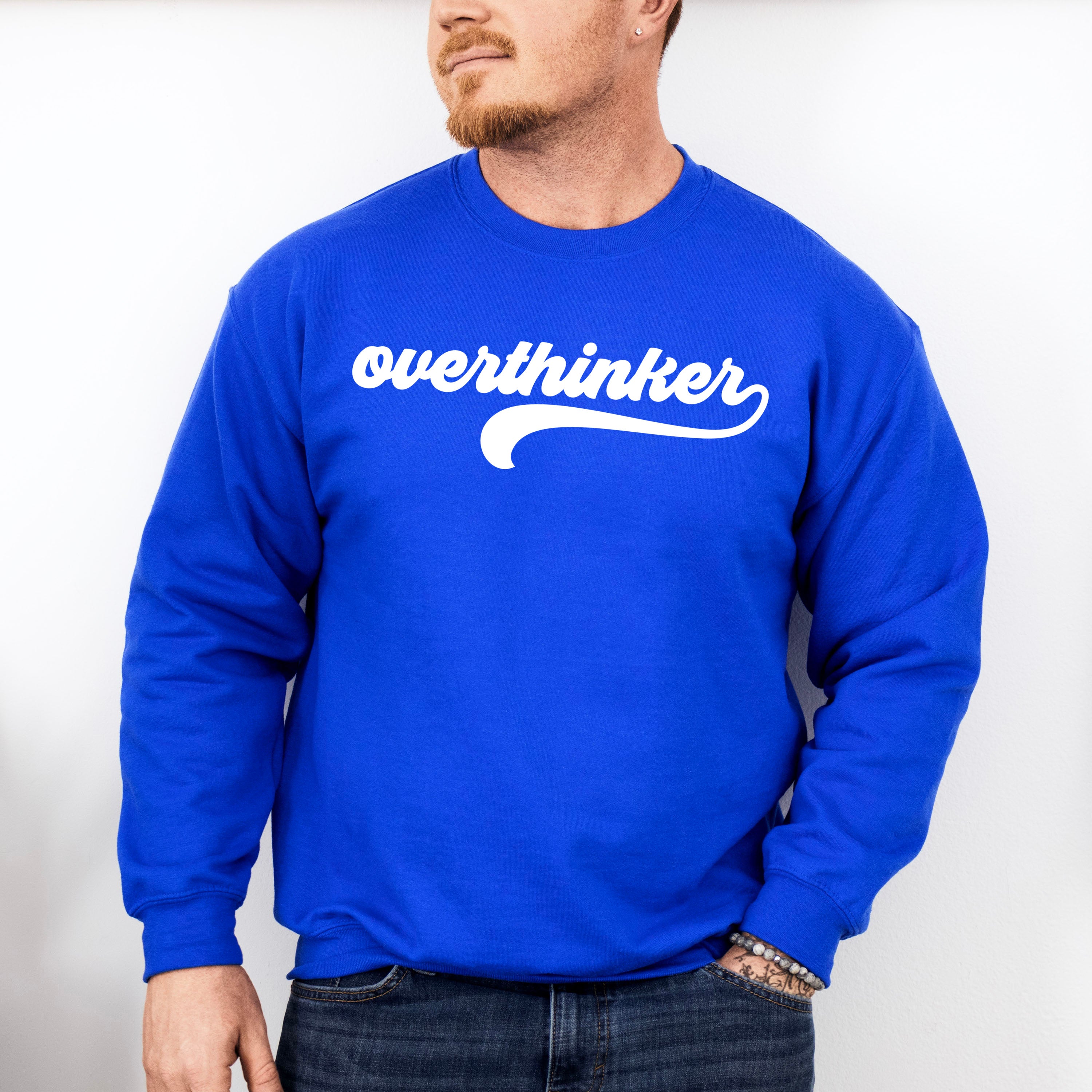 Overthinker Mental Health Theme Unisex Crewneck T-Shirt Sweatshirt Hoodie