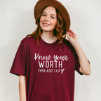 Know Your Worth Mental Health Theme Unisex Crewneck T-Shirt Sweatshirt Hoodie