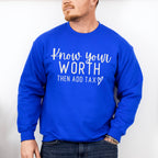 Know Your Worth Mental Health Theme Unisex Crewneck T-Shirt Sweatshirt Hoodie