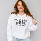 Know Your Worth Mental Health Theme Unisex Crewneck T-Shirt Sweatshirt Hoodie