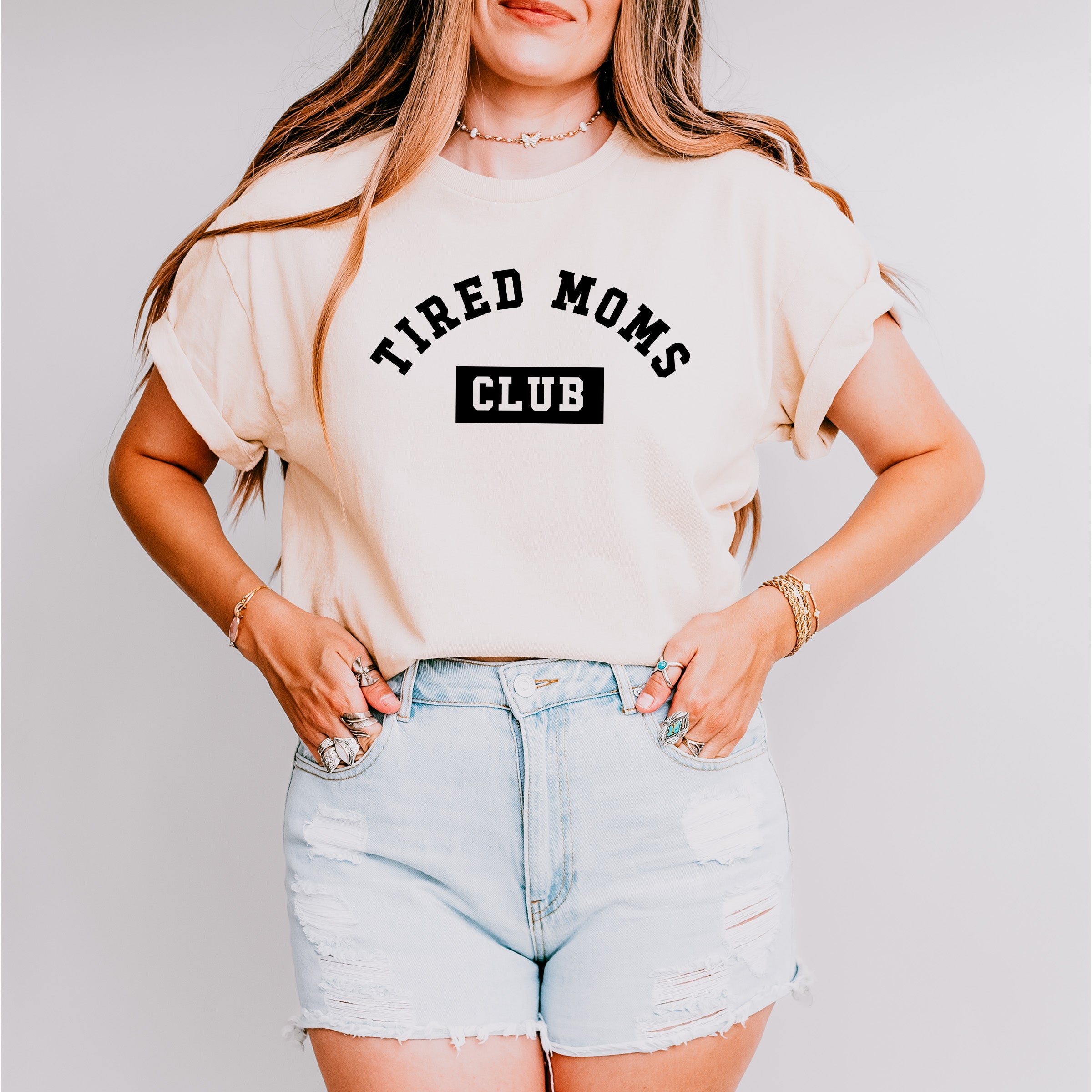 Tired Moms Club Mother's Day Theme Unisex Crewneck T-Shirt Sweatshirt Hoodie