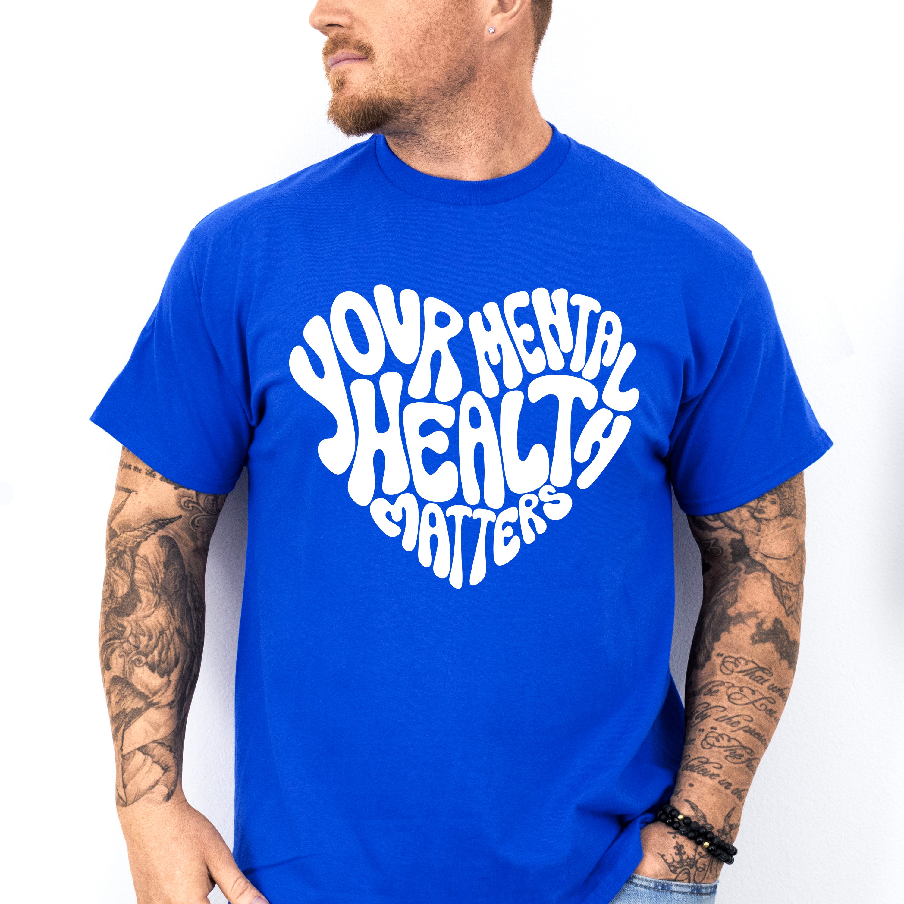 Your Mental Health Heart Shape Mental Health Theme Unisex Crewneck T-Shirt Sweatshirt Hoodie