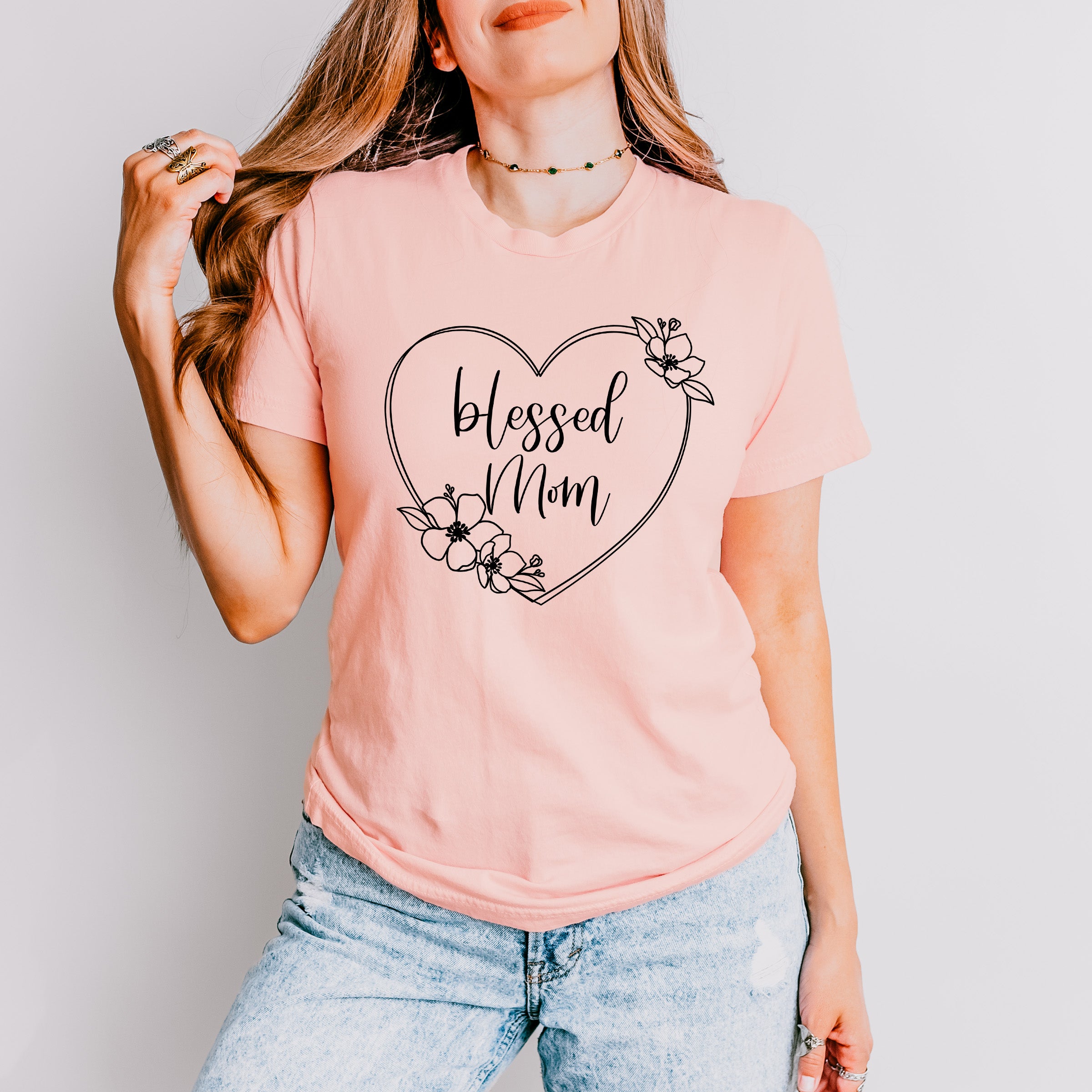 Blessed Mom Mother&#39;s Day Theme Unisex Crewneck T-Shirt Sweatshirt Hoodie