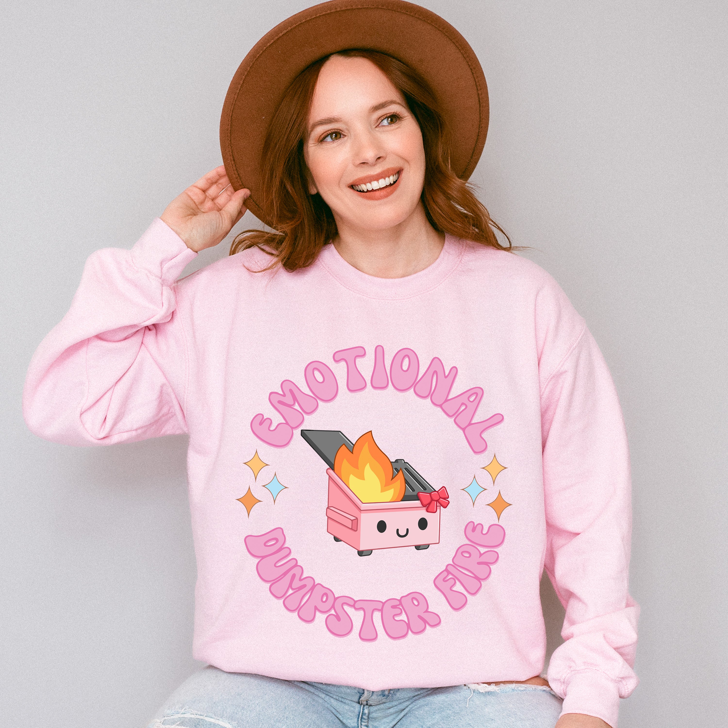 Emotional Dumpster Fire Mental Health Theme Unisex Crewneck T-Shirt Sweatshirt Hoodie