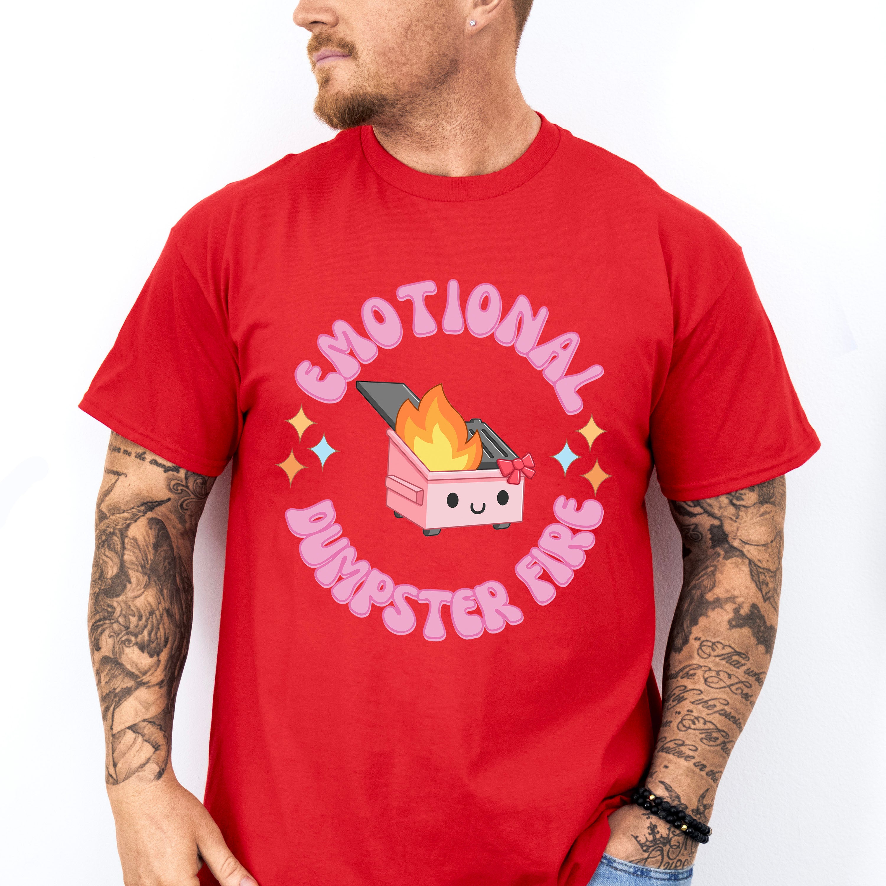 Emotional Dumpster Fire Mental Health Theme Unisex Crewneck T-Shirt Sweatshirt Hoodie