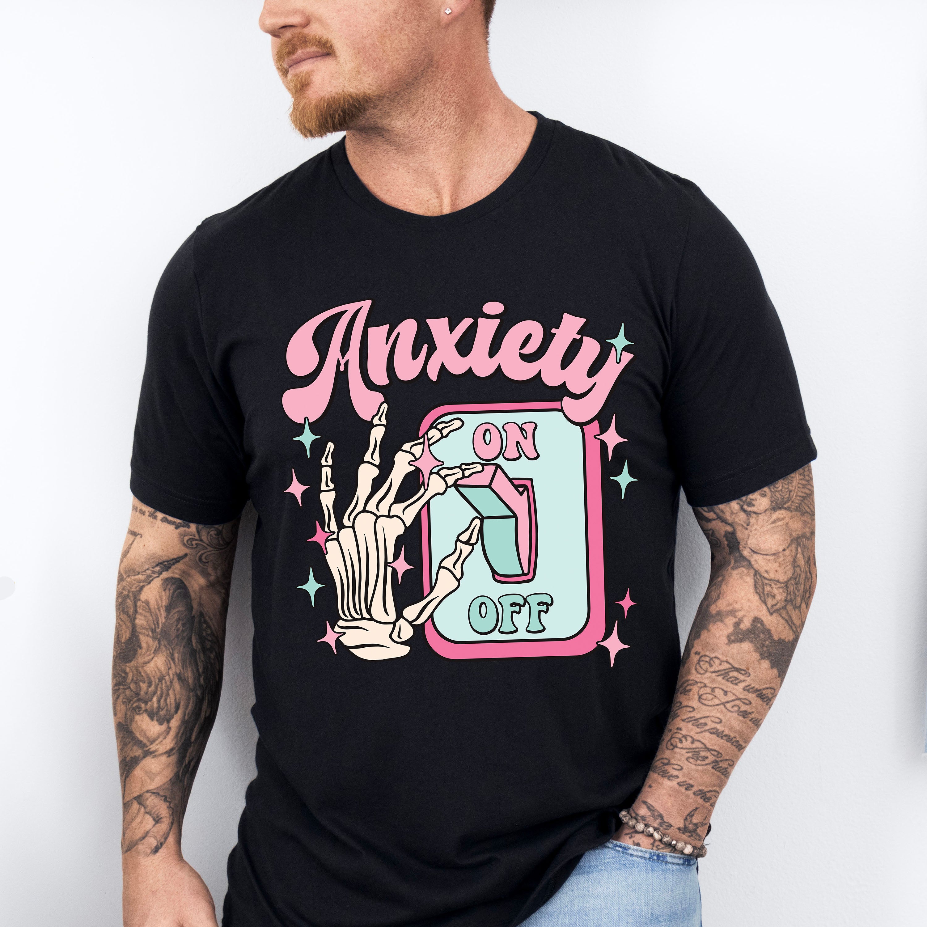 Anxiety Switch Mental Health Theme Unisex Crewneck T-Shirt Sweatshirt Hoodie