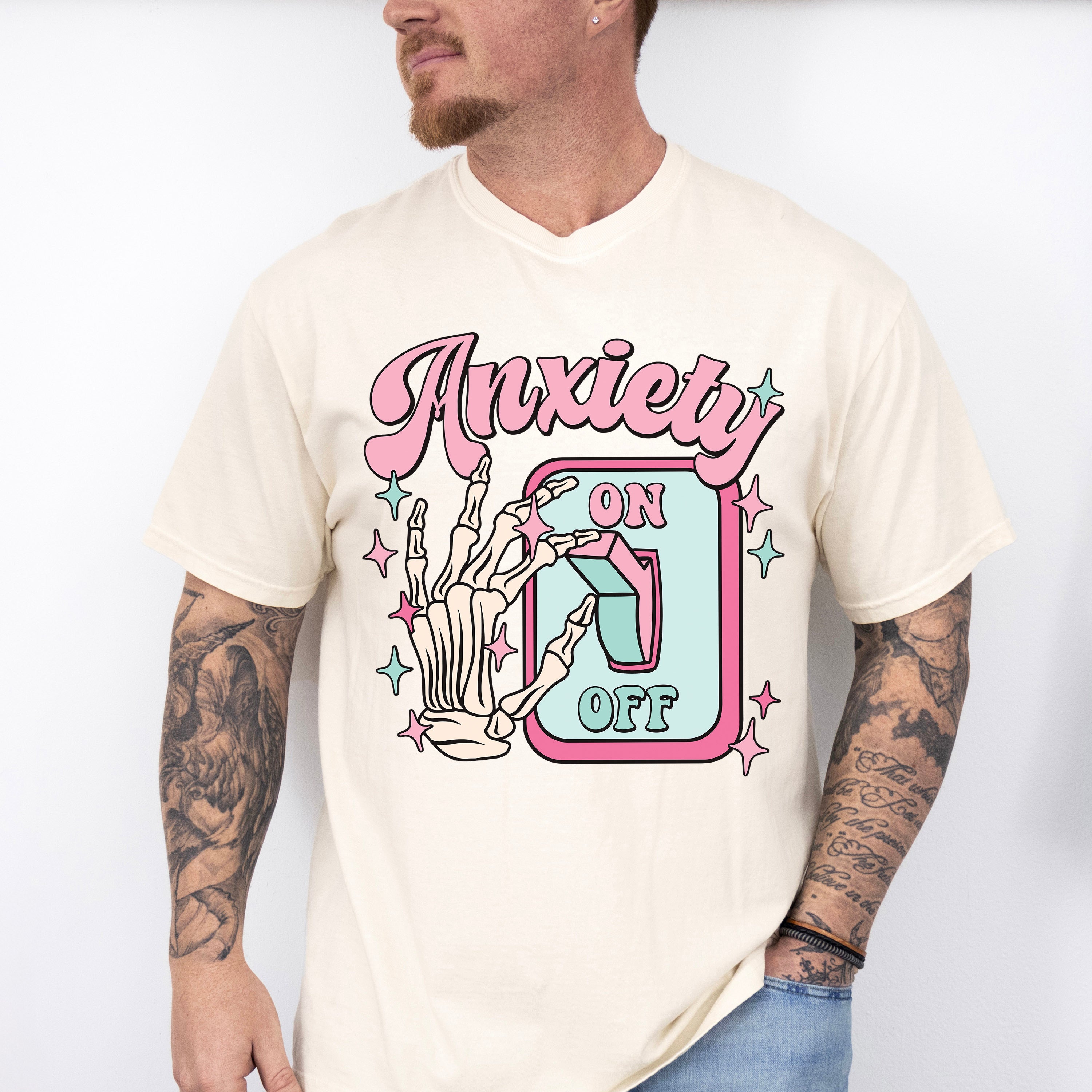 Anxiety Switch Mental Health Theme Unisex Crewneck T-Shirt Sweatshirt Hoodie