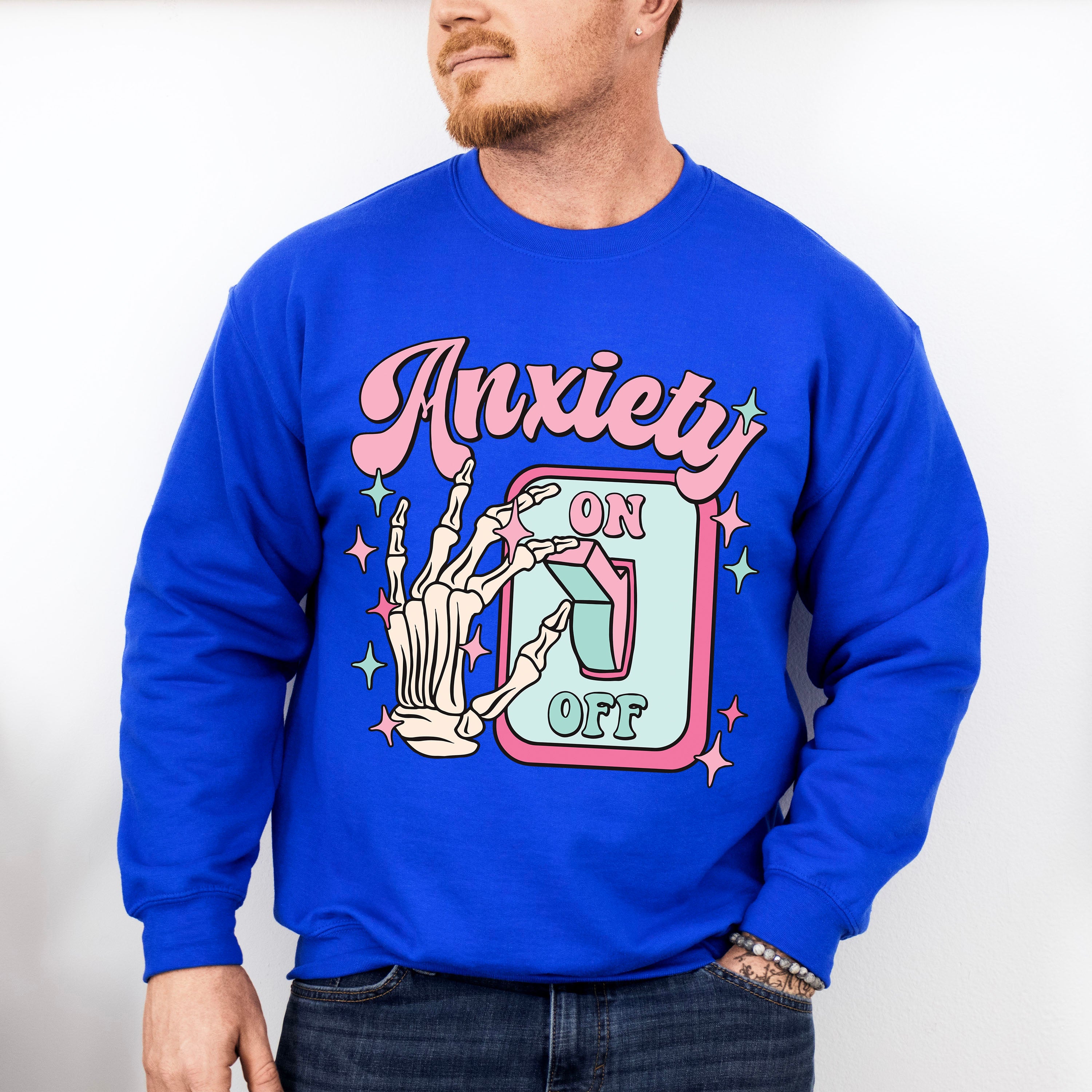 Anxiety Switch Mental Health Theme Unisex Crewneck T-Shirt Sweatshirt Hoodie