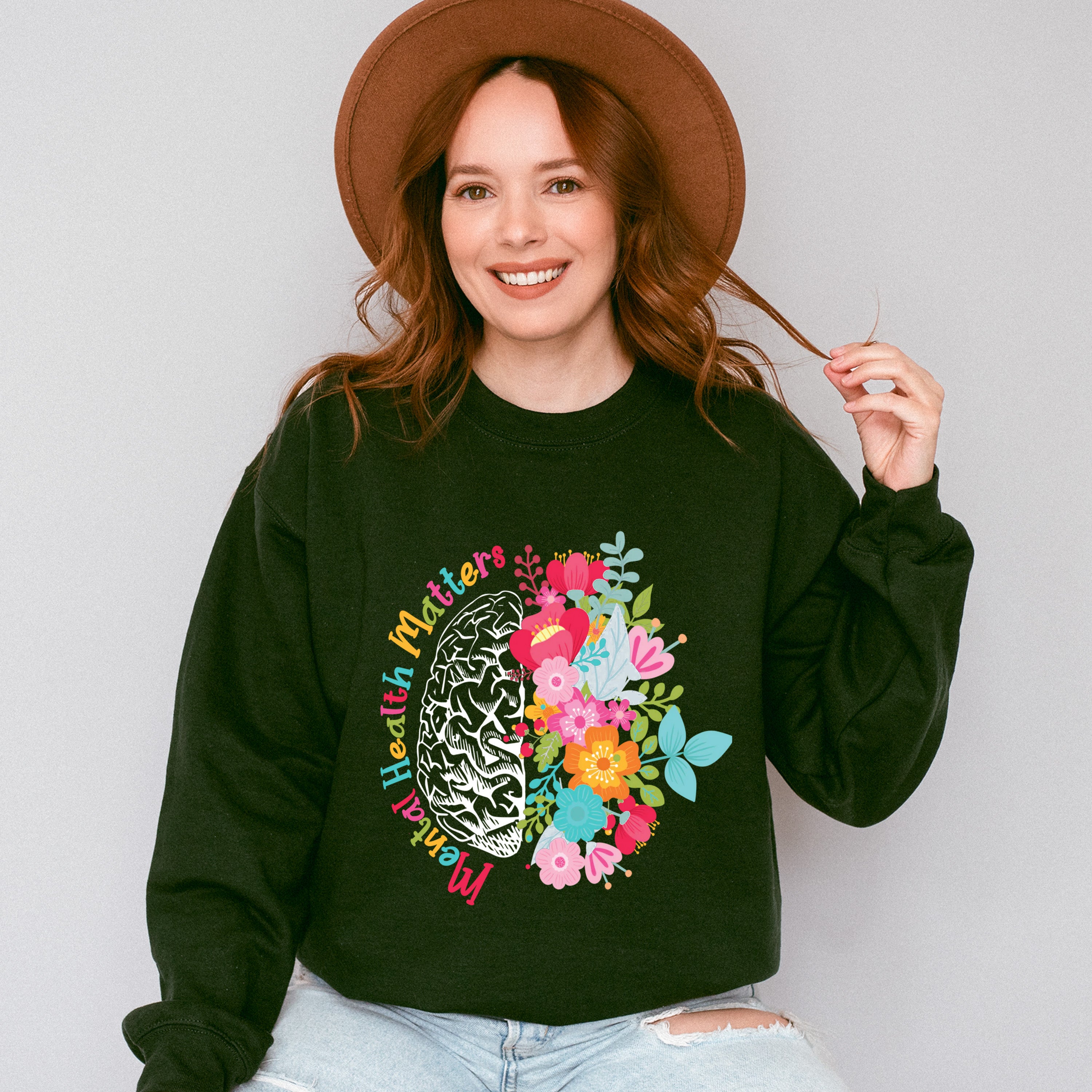 Mental Health Theme Unisex Crewneck T-Shirt Sweatshirt Hoodie