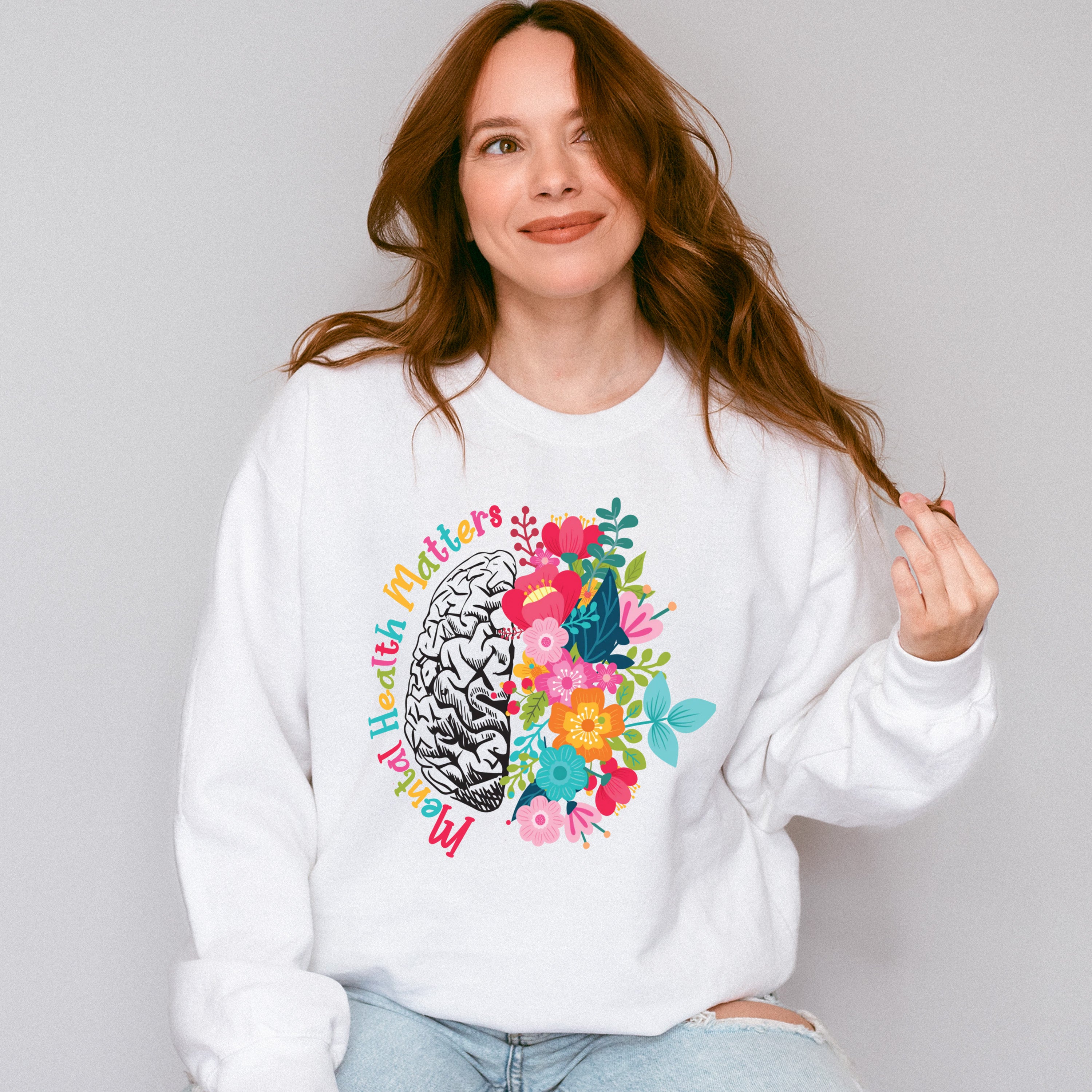 Mental Health Theme Unisex Crewneck T-Shirt Sweatshirt Hoodie