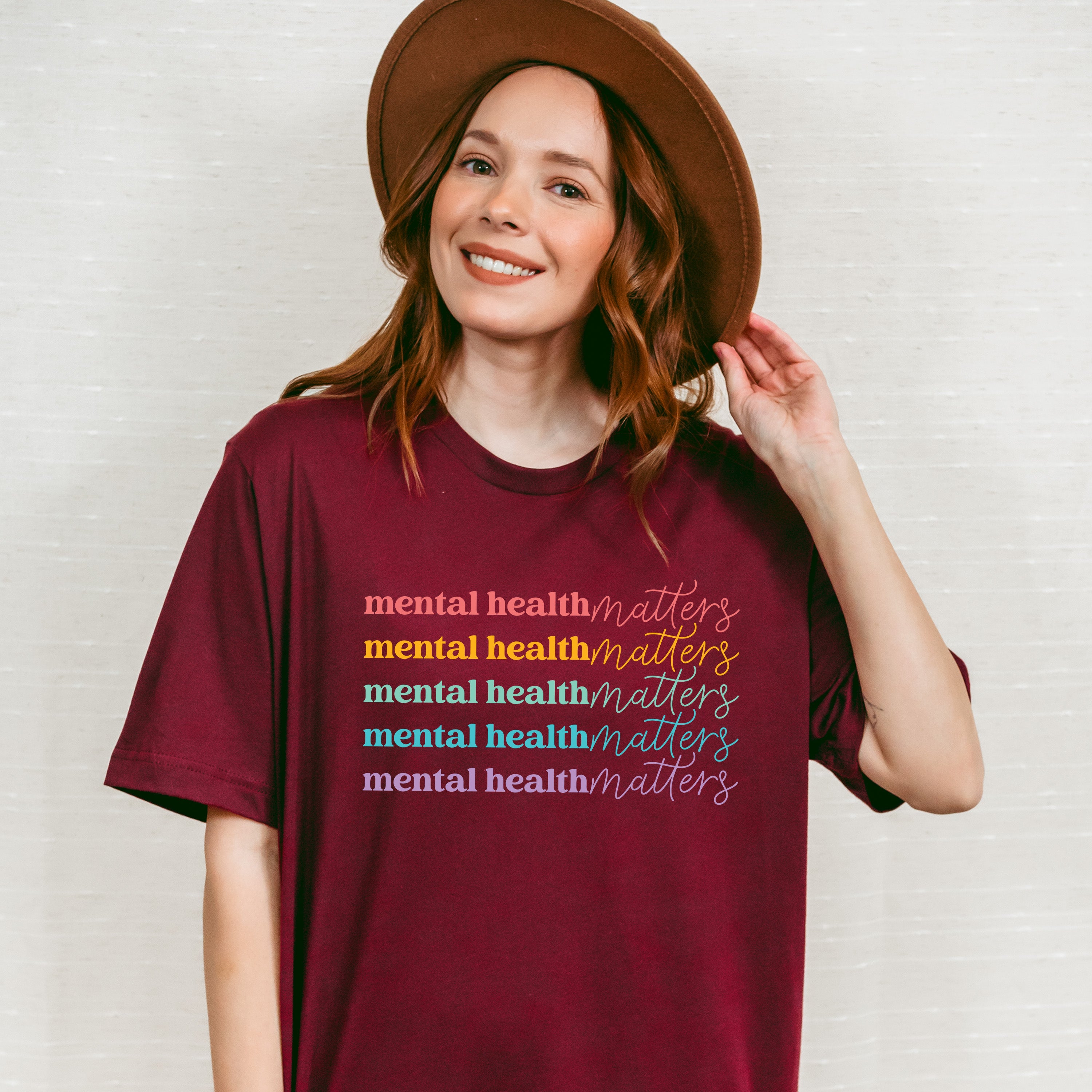 Mental Health Matters Colorful Mental Health Theme Unisex Crewneck T-Shirt Sweatshirt Hoodie