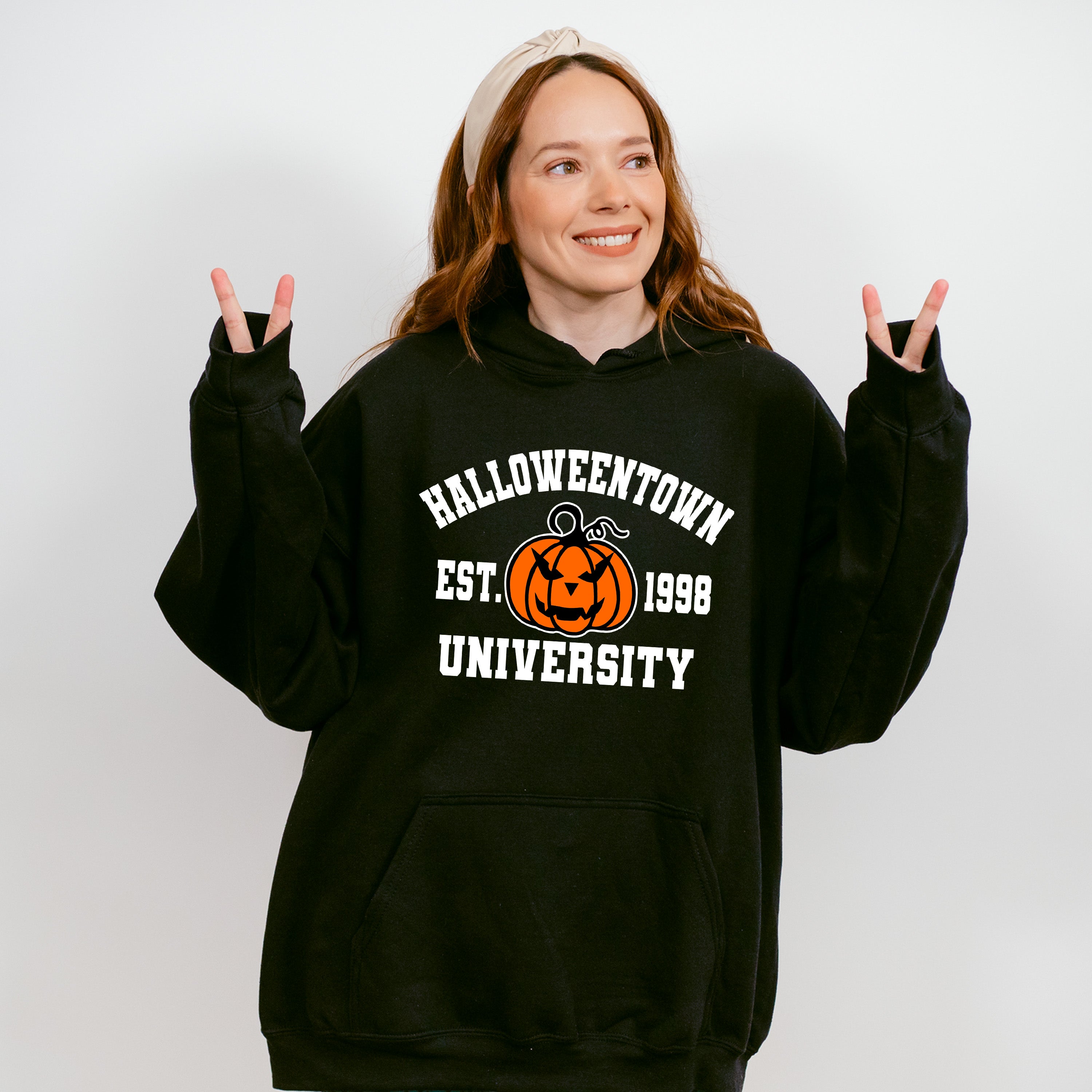 Halloweentown University Est.1998 Pumpkin Design - Halloween Unisex Crewneck T-Shirt Sweatshirt Hoodie