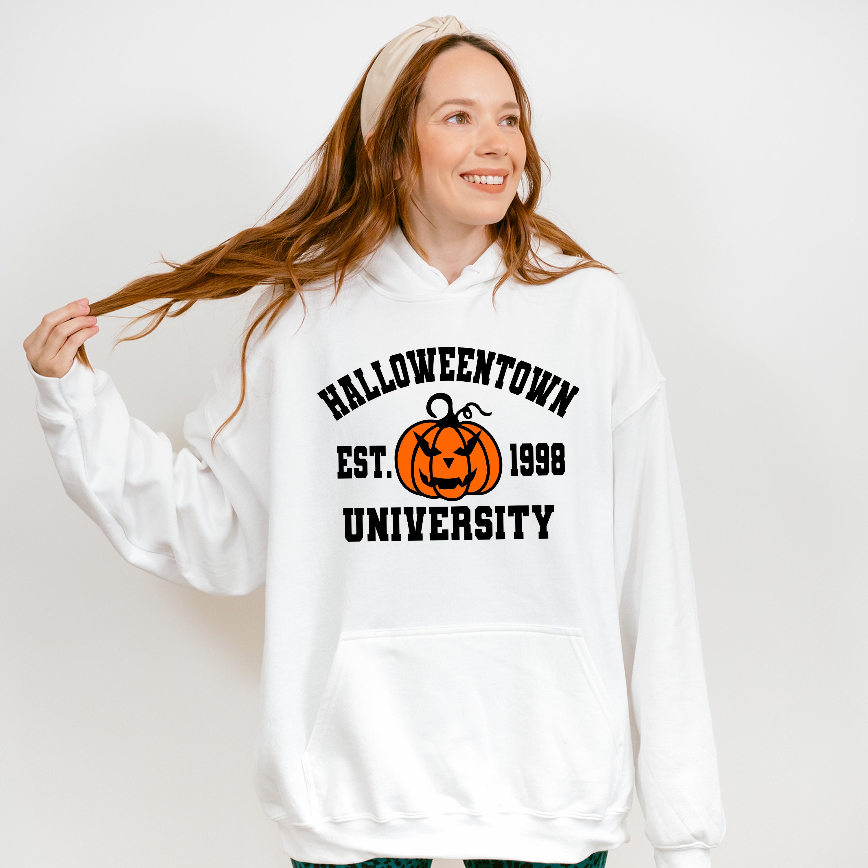 Halloweentown University Est.1998 Pumpkin Design - Halloween Unisex Crewneck T-Shirt Sweatshirt Hoodie