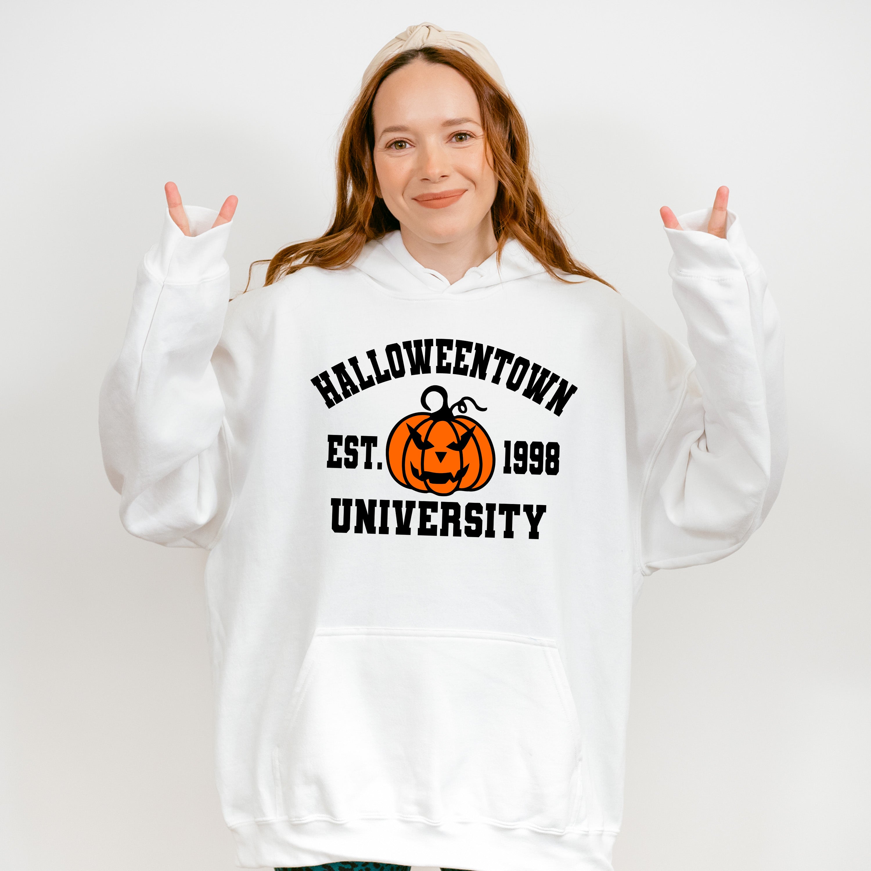 Halloweentown University Est.1998 Pumpkin Design - Halloween Unisex Crewneck T-Shirt Sweatshirt Hoodie