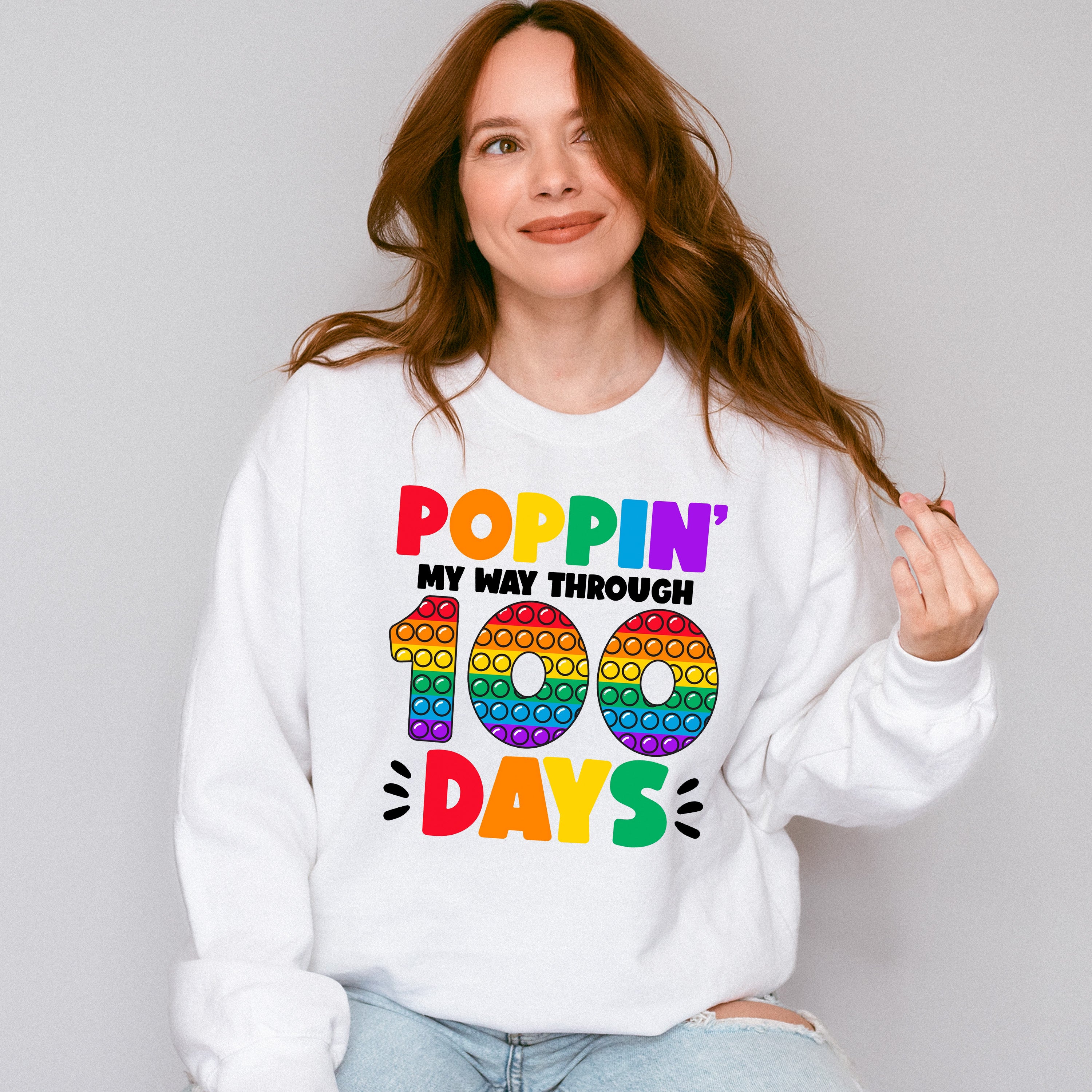 Poppin My Way Through 100 Days Theme T-shirt, Hoodie, Sweatshirt
