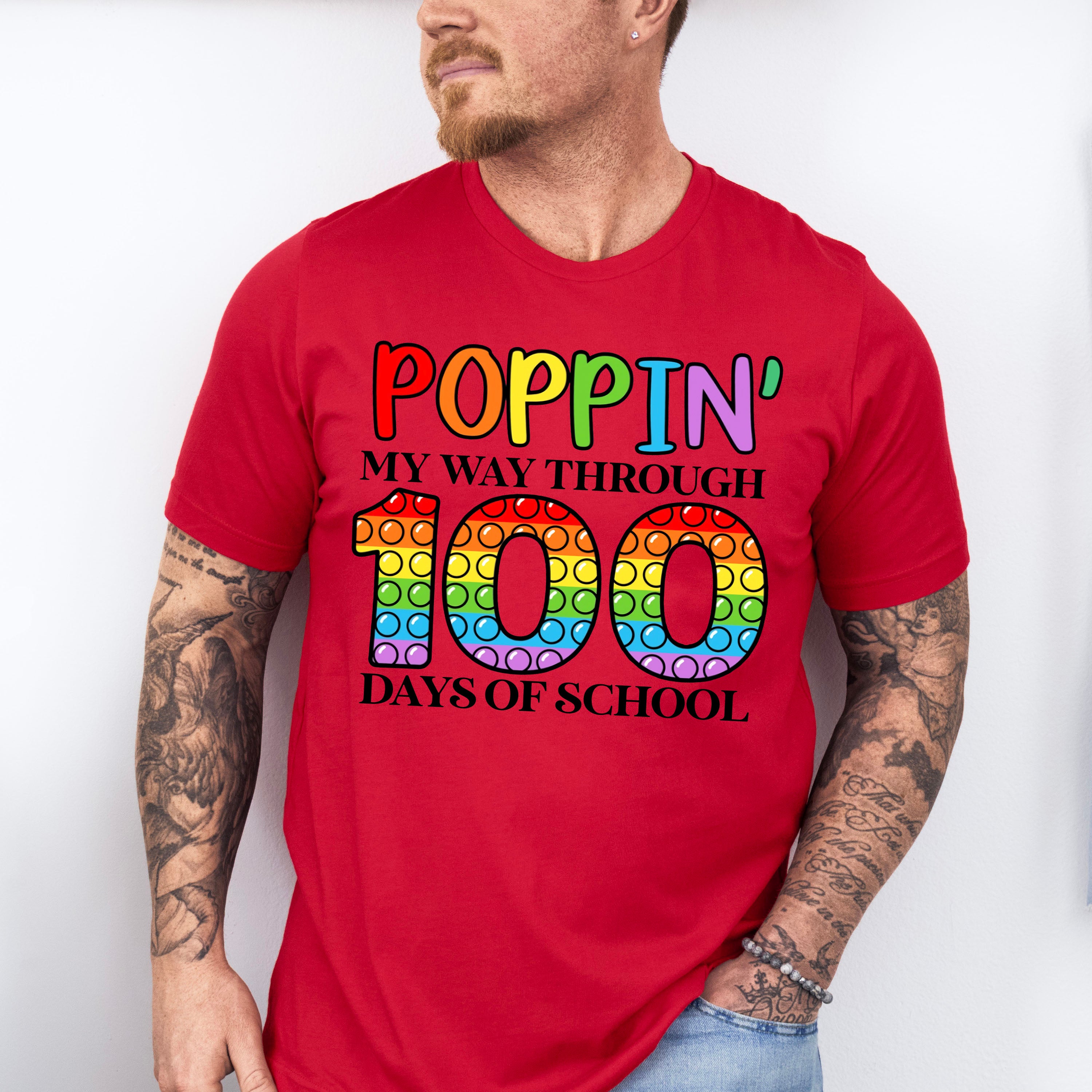 Poppin My Way Through 100 Days Of School Theme T-shirt, Hoodie, Sweatshirt