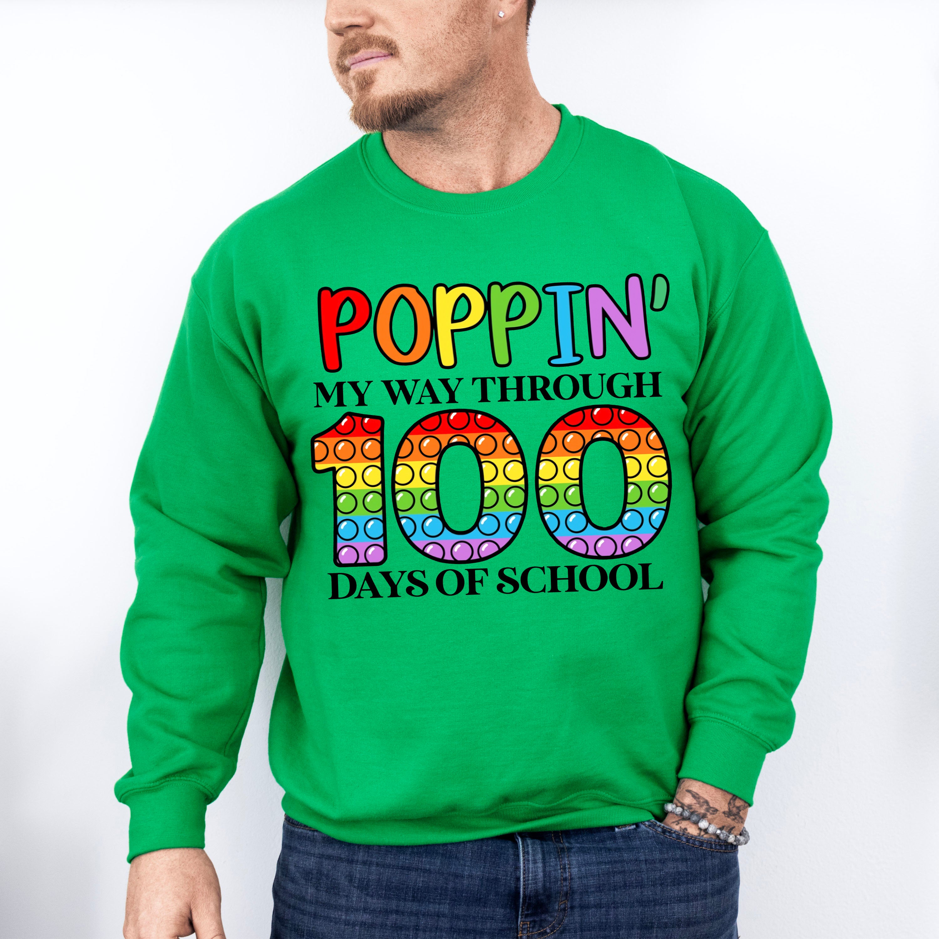 Poppin My Way Through 100 Days Of School Theme T-shirt, Hoodie, Sweatshirt