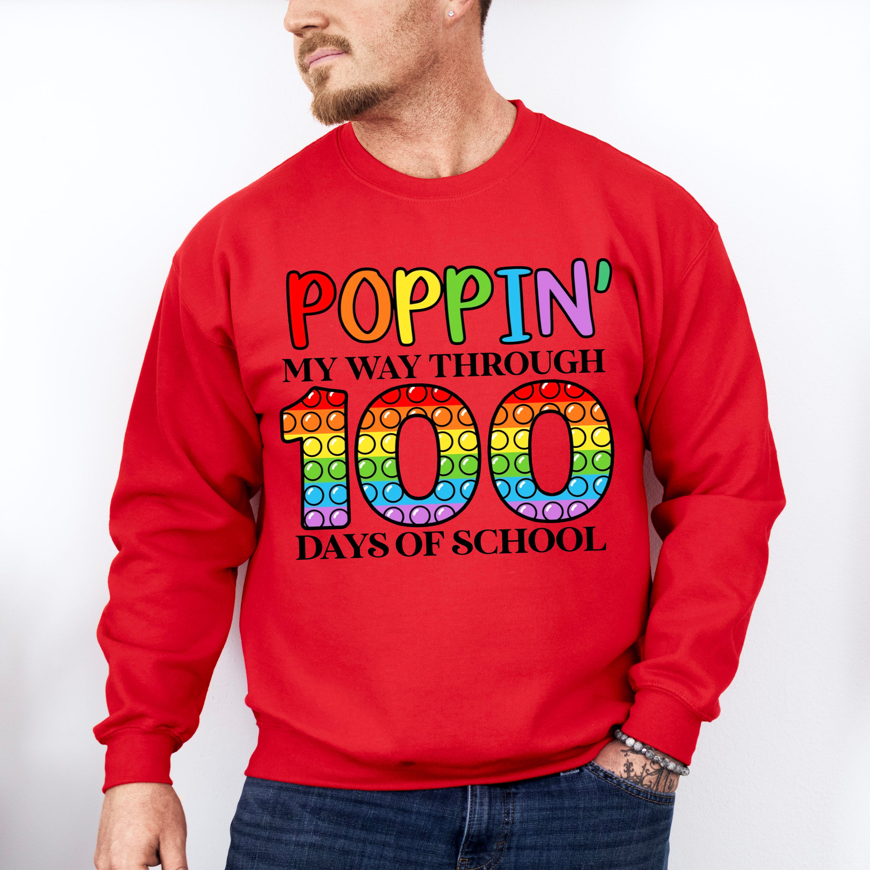 Poppin My Way Through 100 Days Of School Theme T-shirt, Hoodie, Sweatshirt