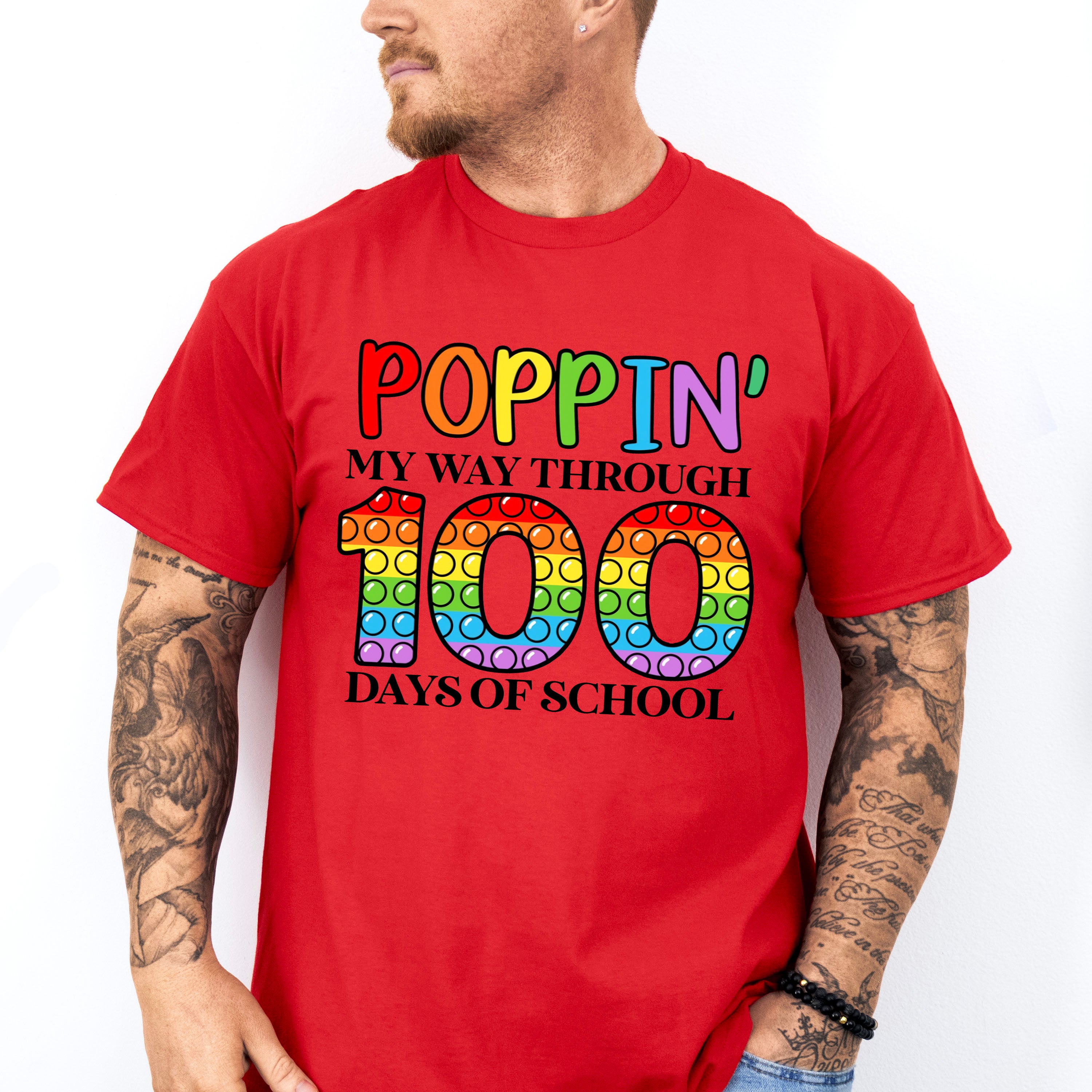Poppin My Way Through 100 Days Of School Theme T-shirt, Hoodie, Sweatshirt