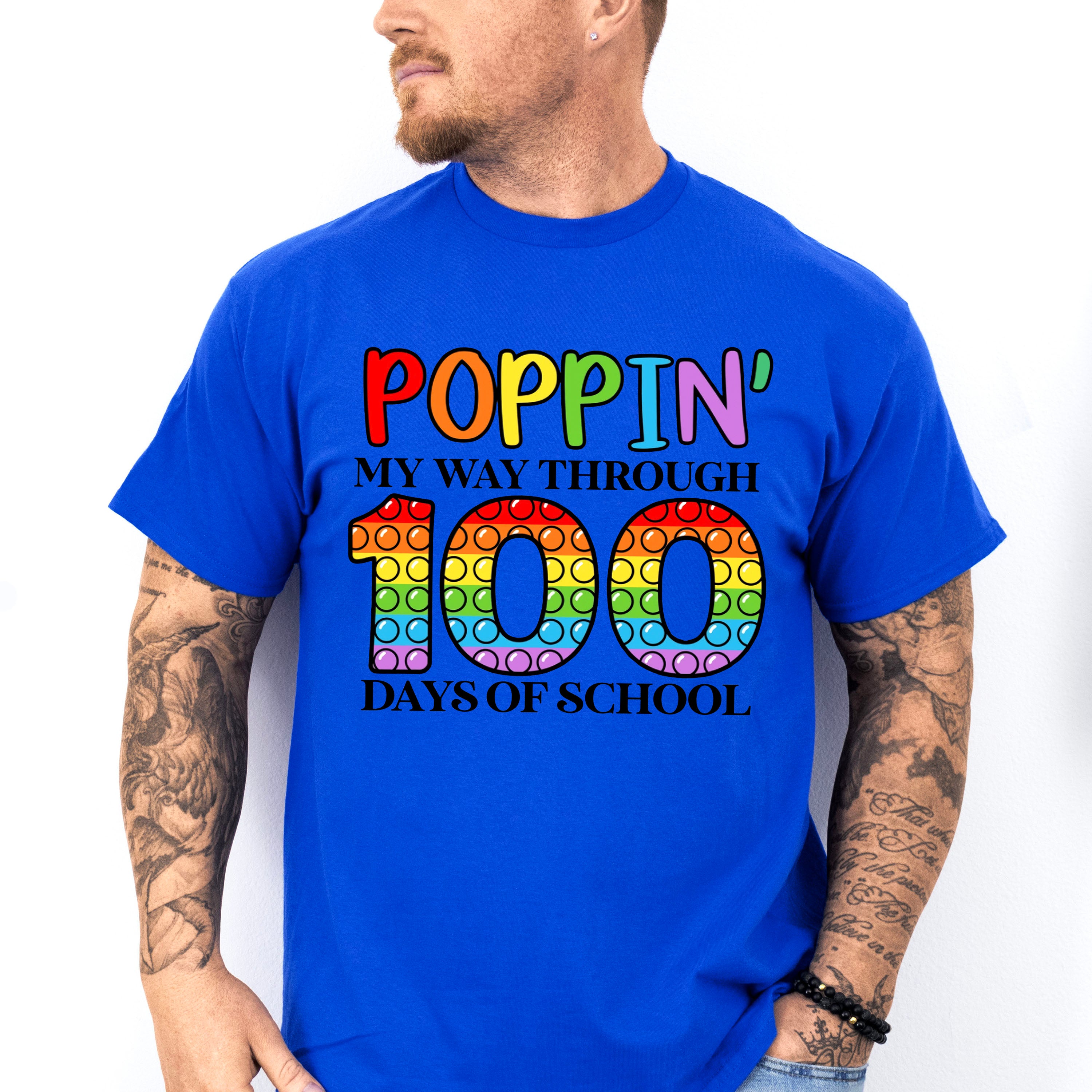 Poppin My Way Through 100 Days Of School Theme T-shirt, Hoodie, Sweatshirt