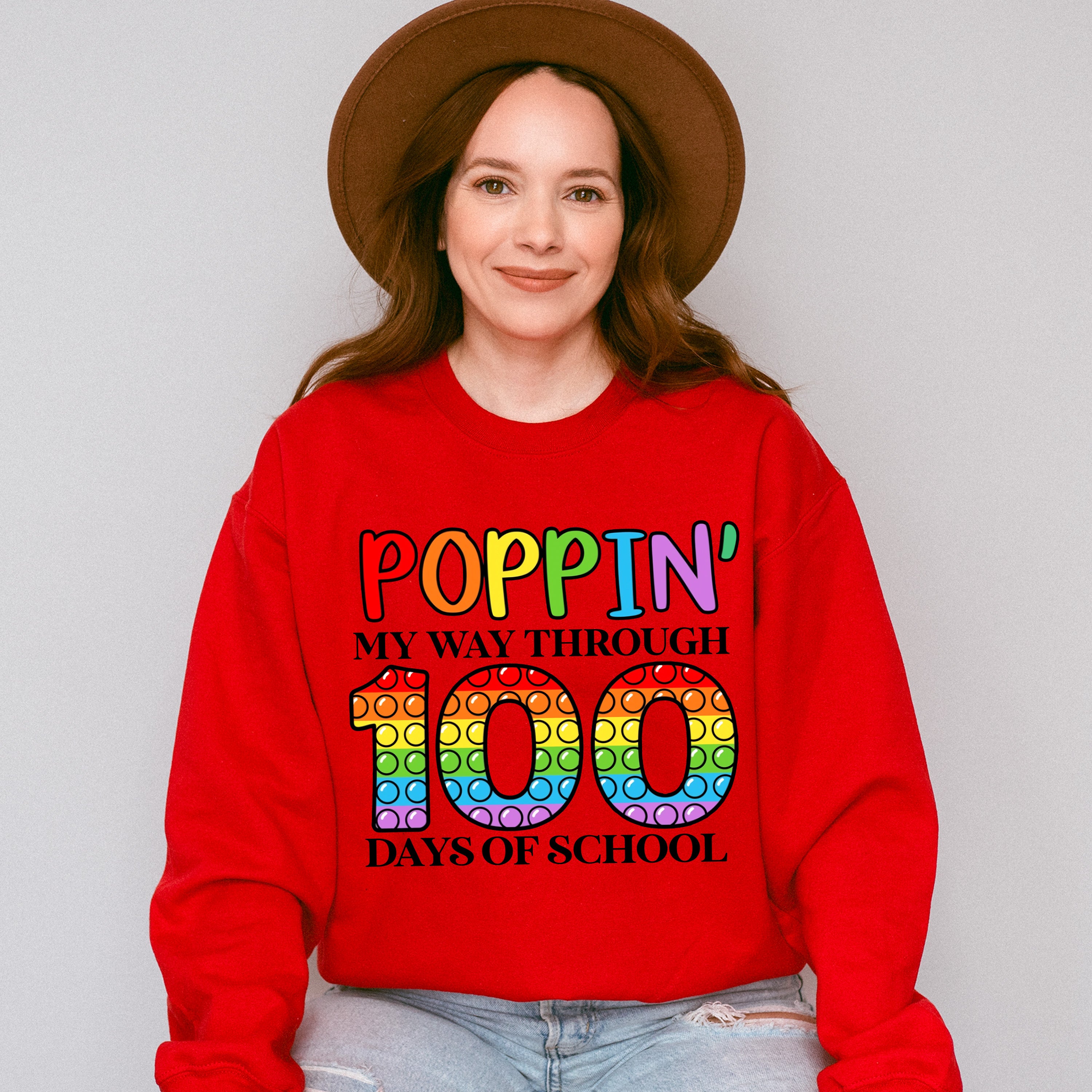 Poppin My Way Through 100 Days Of School Theme T-shirt, Hoodie, Sweatshirt