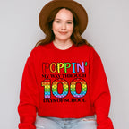 Poppin My Way Through 100 Days Of School Theme T-shirt, Hoodie, Sweatshirt