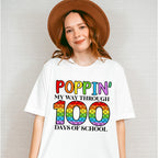 Poppin My Way Through 100 Days Of School Theme T-shirt, Hoodie, Sweatshirt