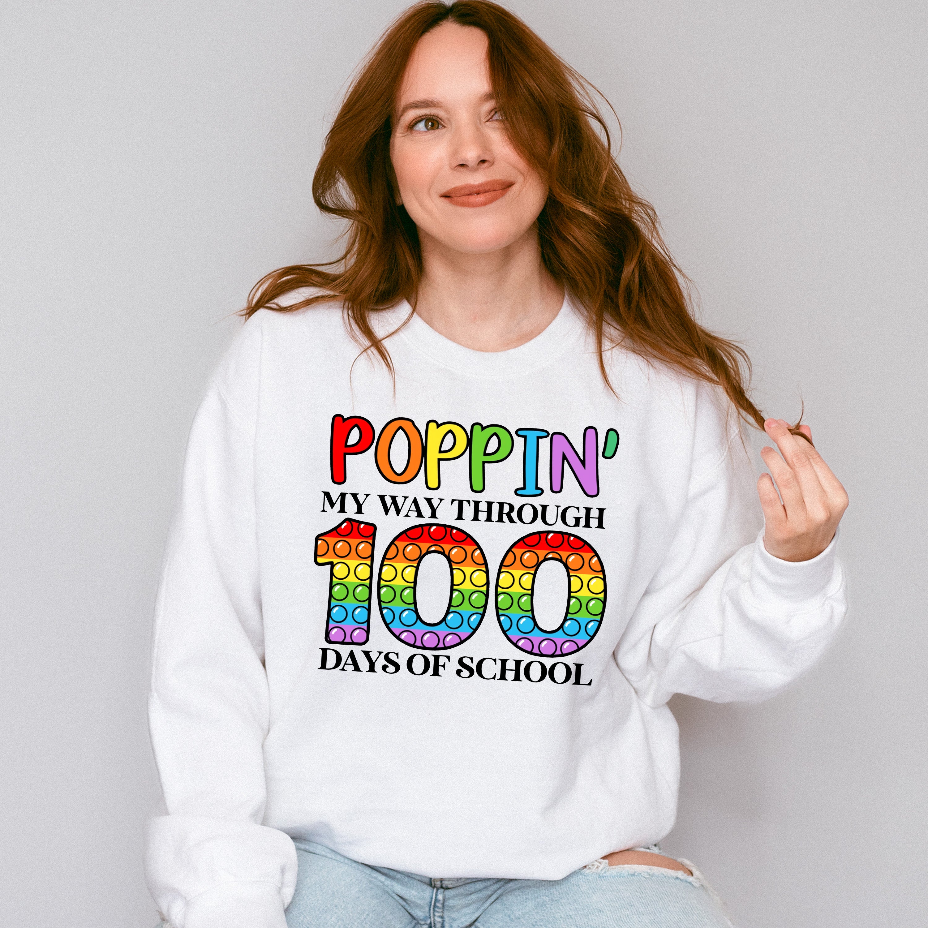 Poppin My Way Through 100 Days Of School Theme T-shirt, Hoodie, Sweatshirt
