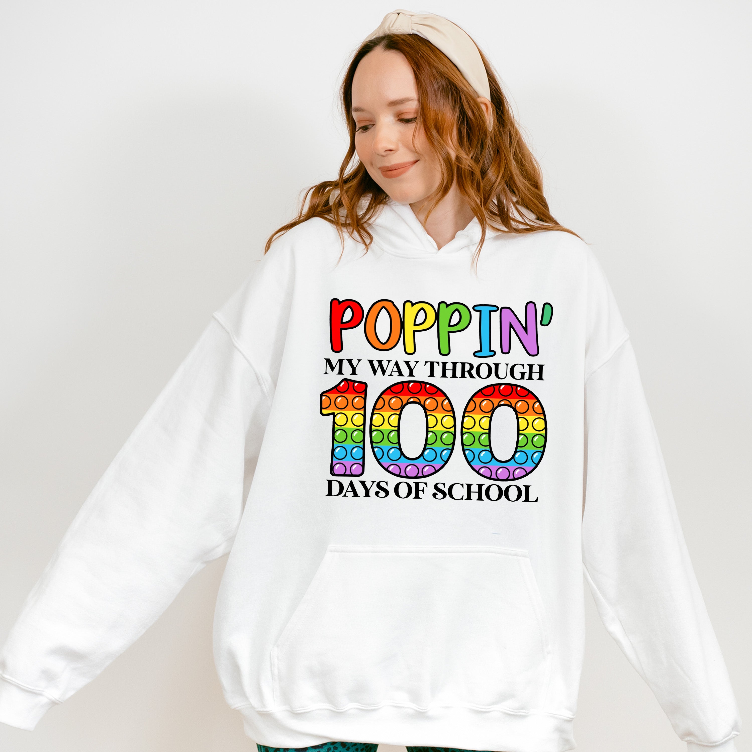 Poppin My Way Through 100 Days Of School Theme T-shirt, Hoodie, Sweatshirt
