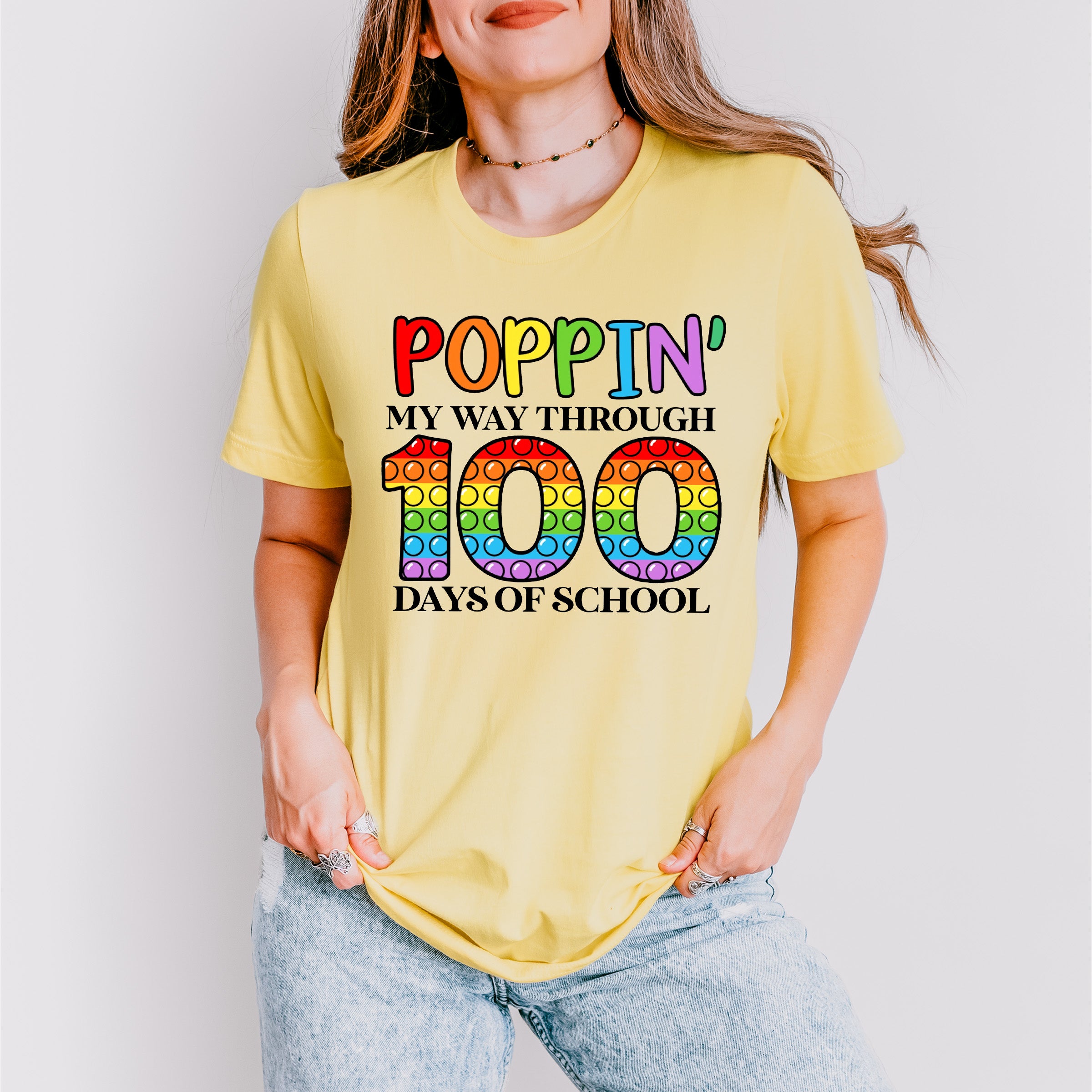 Poppin My Way Through 100 Days Of School Theme T-shirt, Hoodie, Sweatshirt