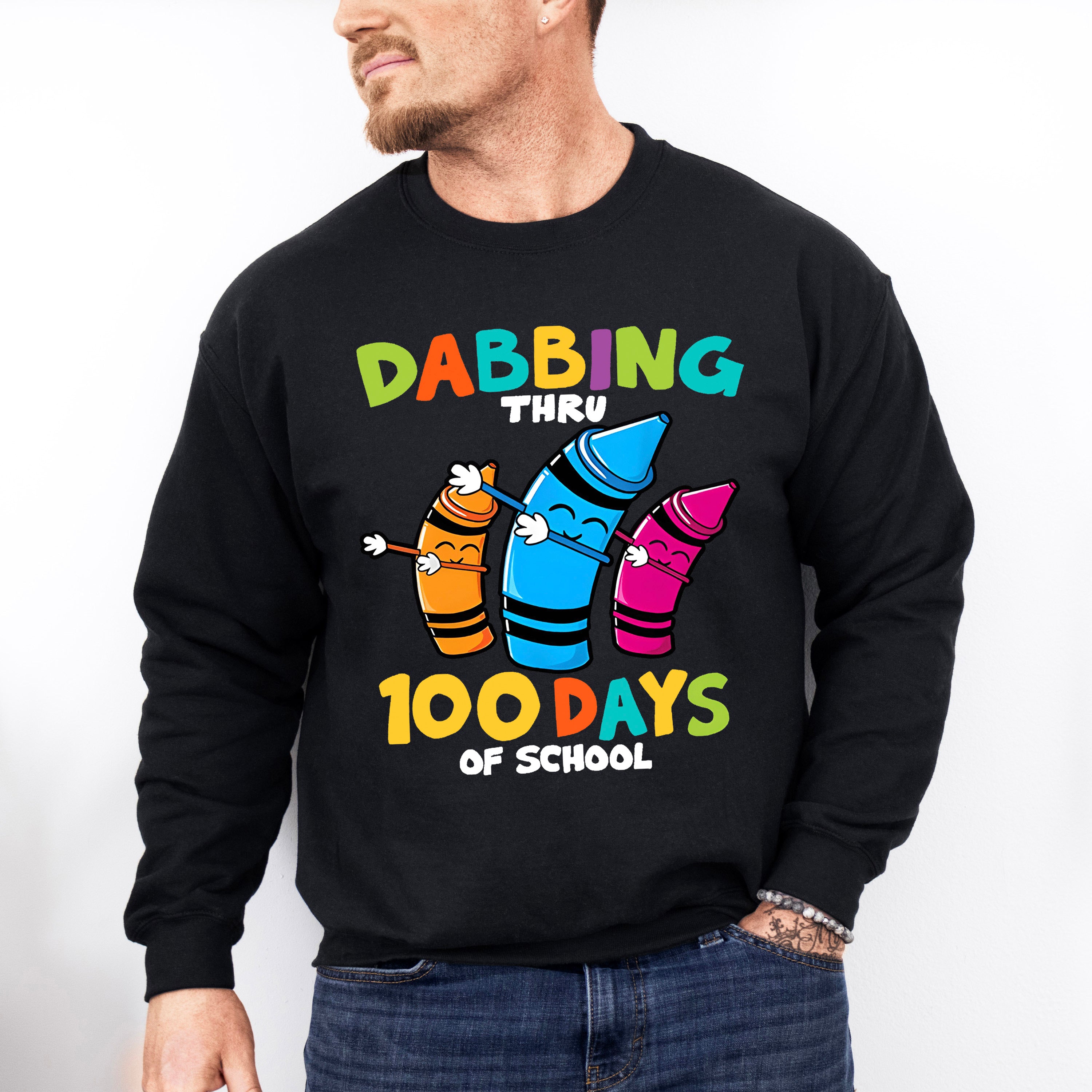 Dabbing Thru 100 Days Of School Theme T-shirt, Hoodie, Sweatshirt